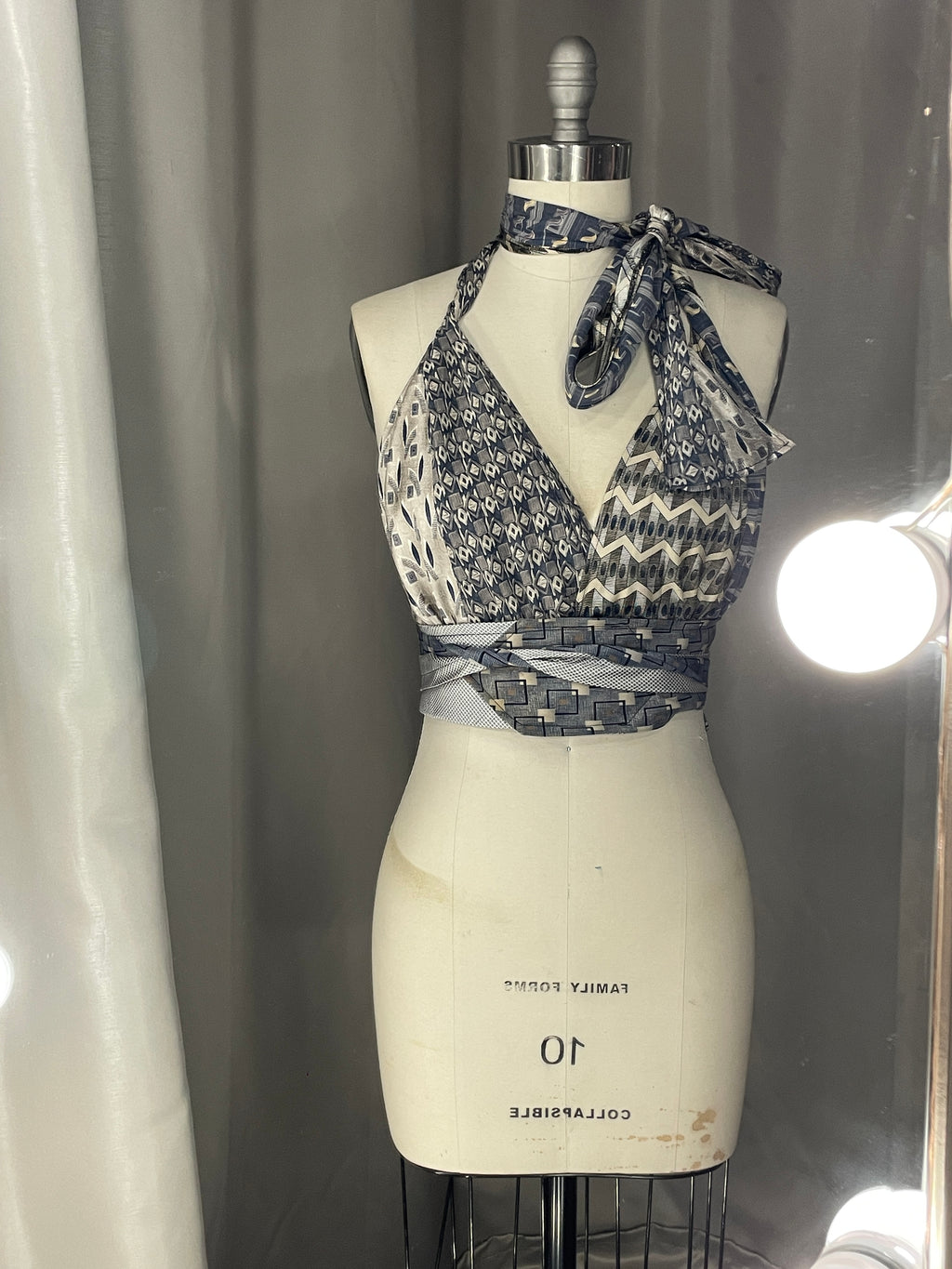 Upcycled Necktie Halter Top #10