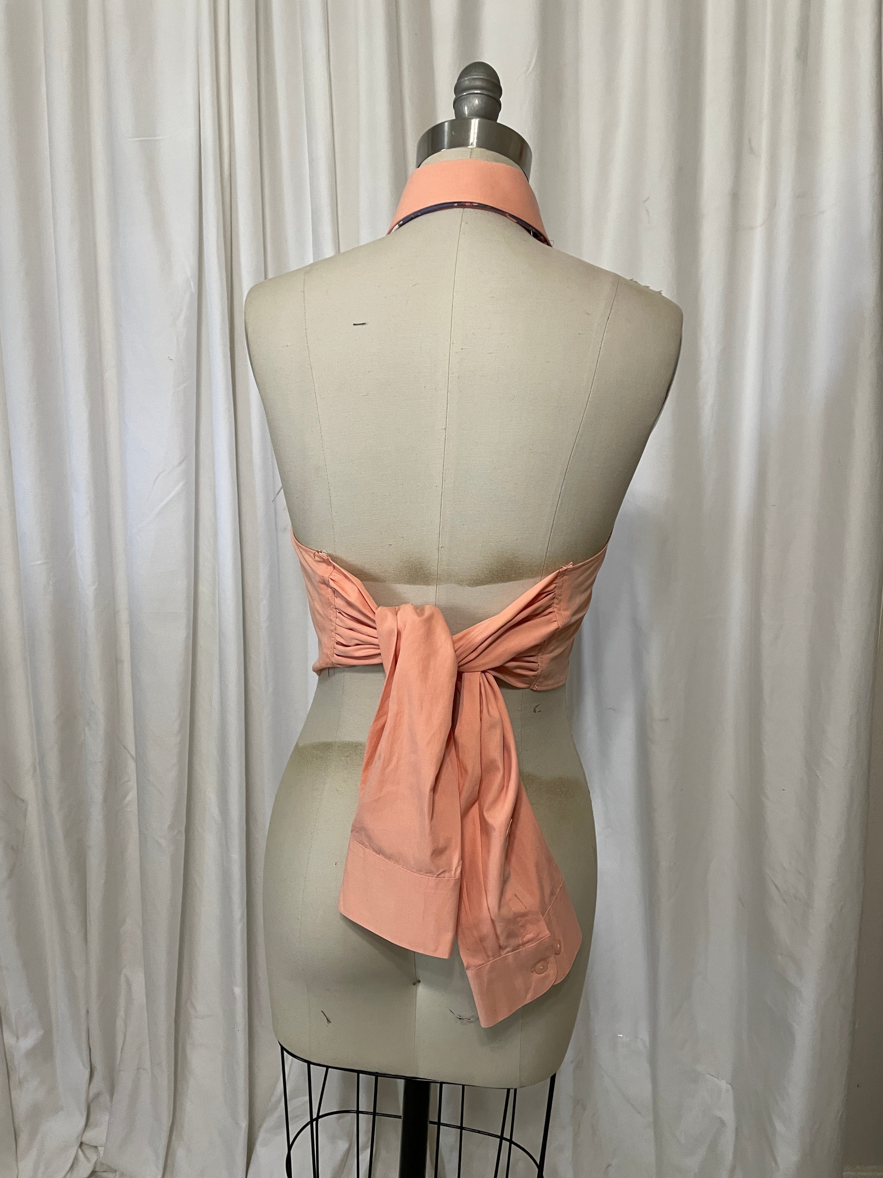 Upcycled Button Up Halter #10