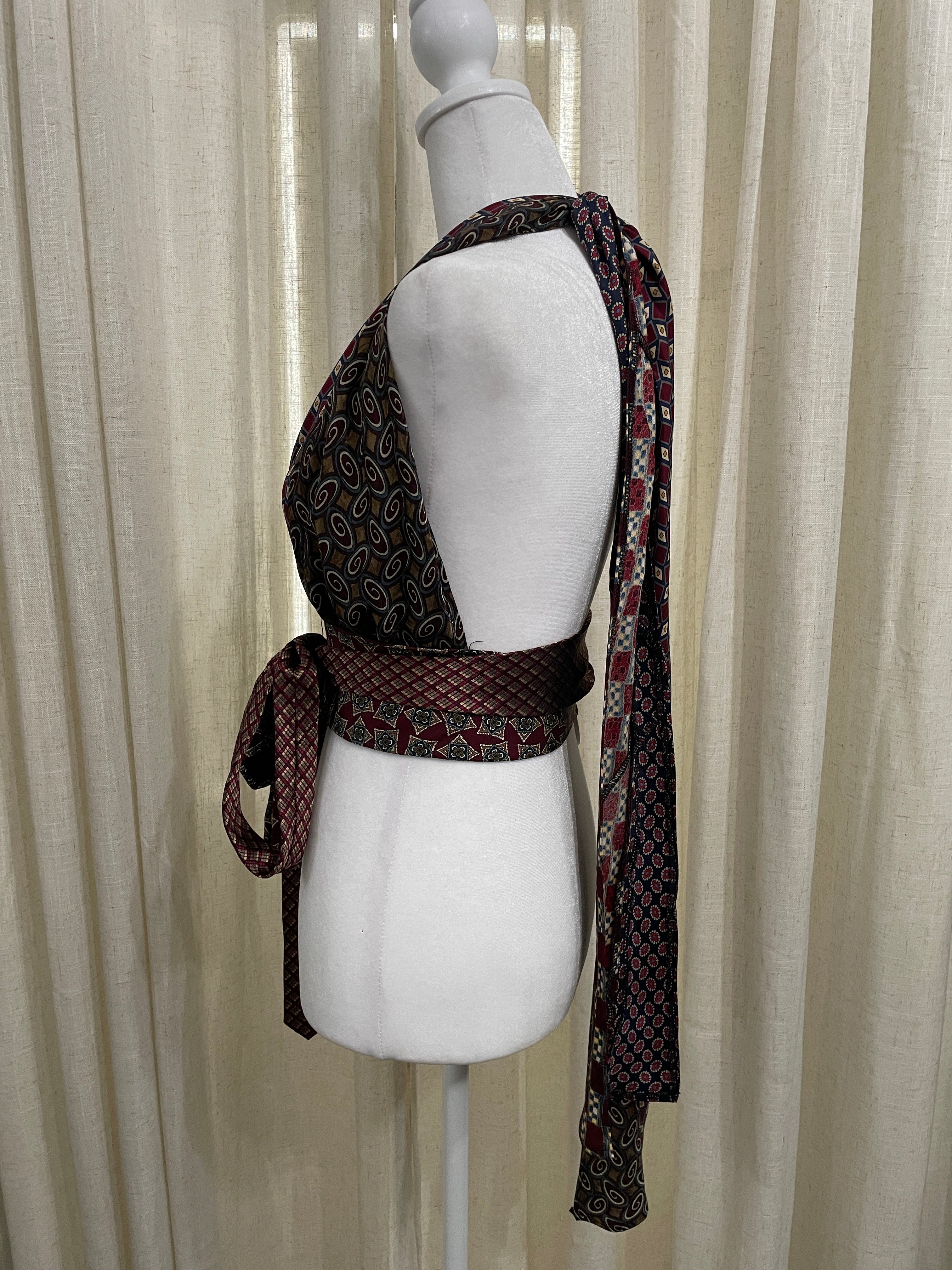 Upcycled Necktie Halter Top #18