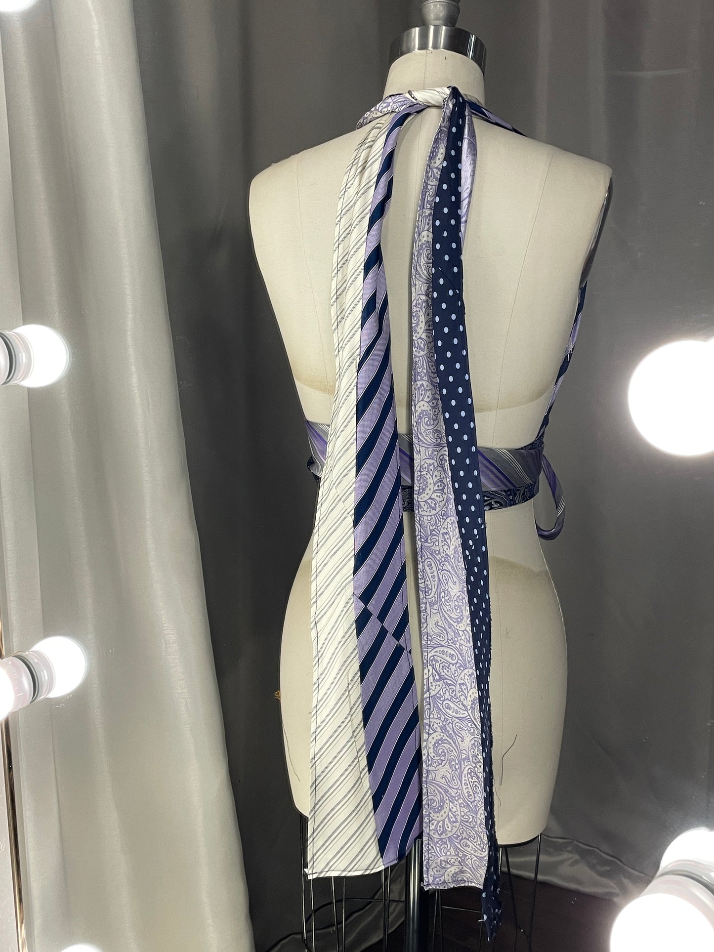Upcycled Necktie Halter Top #9