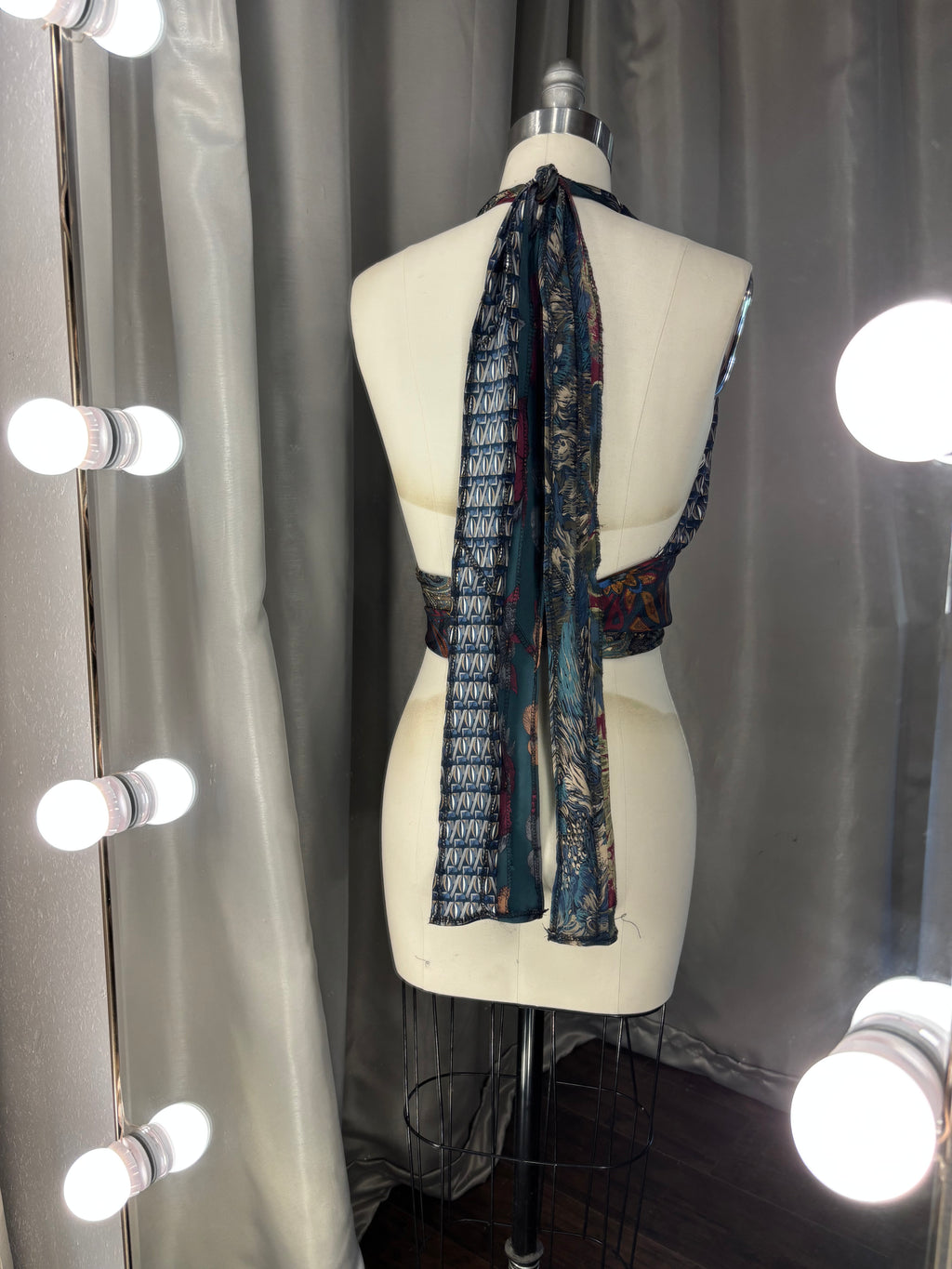 Upcycled Necktie Halter Top #2
