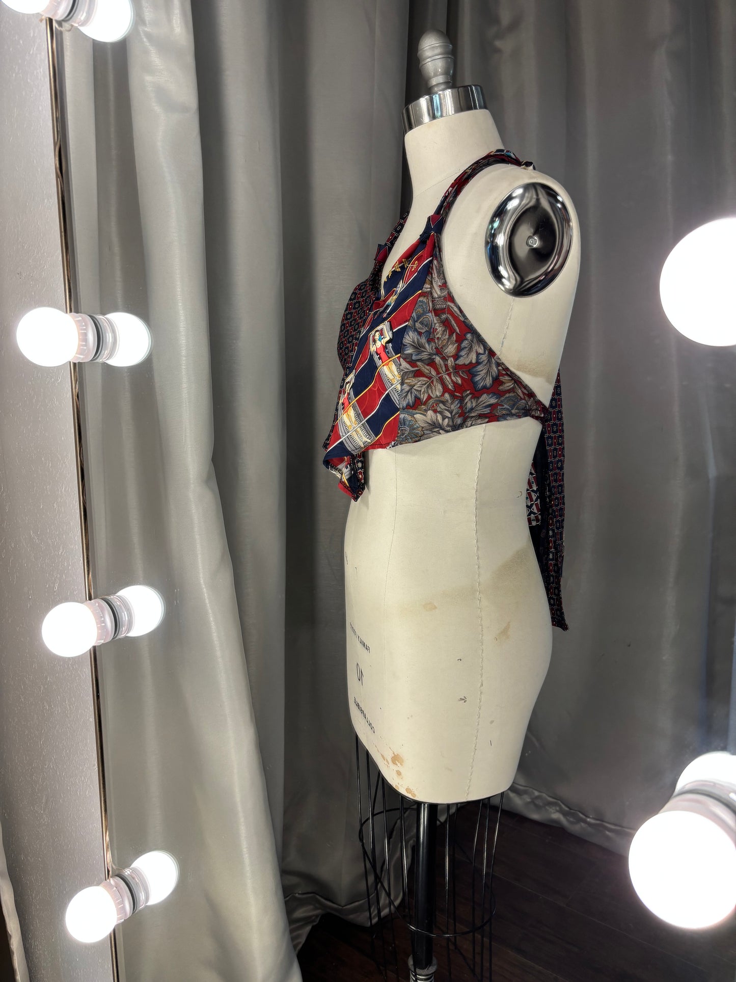 Upcycled Necktie V Top #2