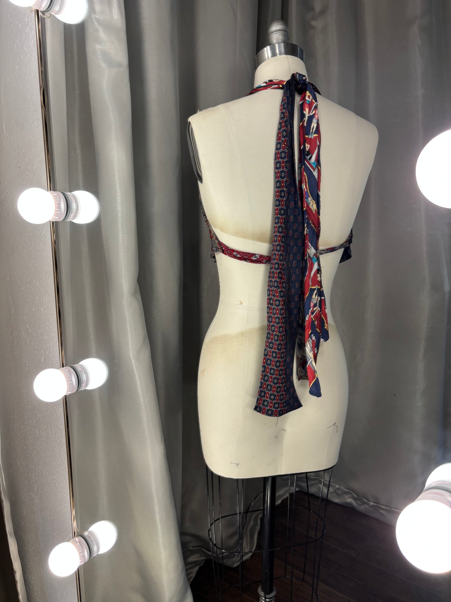 Upcycled Necktie V Top #2