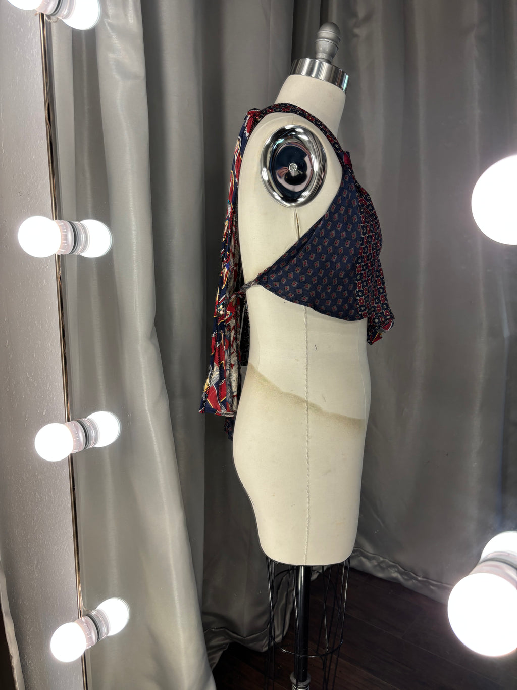 Upcycled Necktie V Top #2