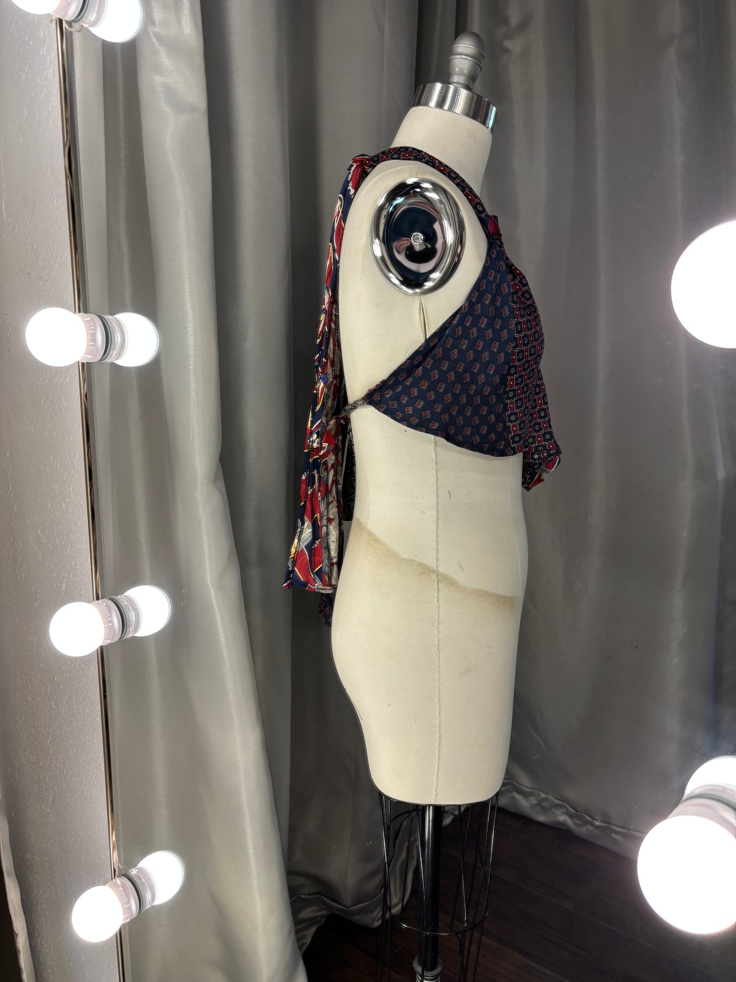 Upcycled Necktie V Top #2