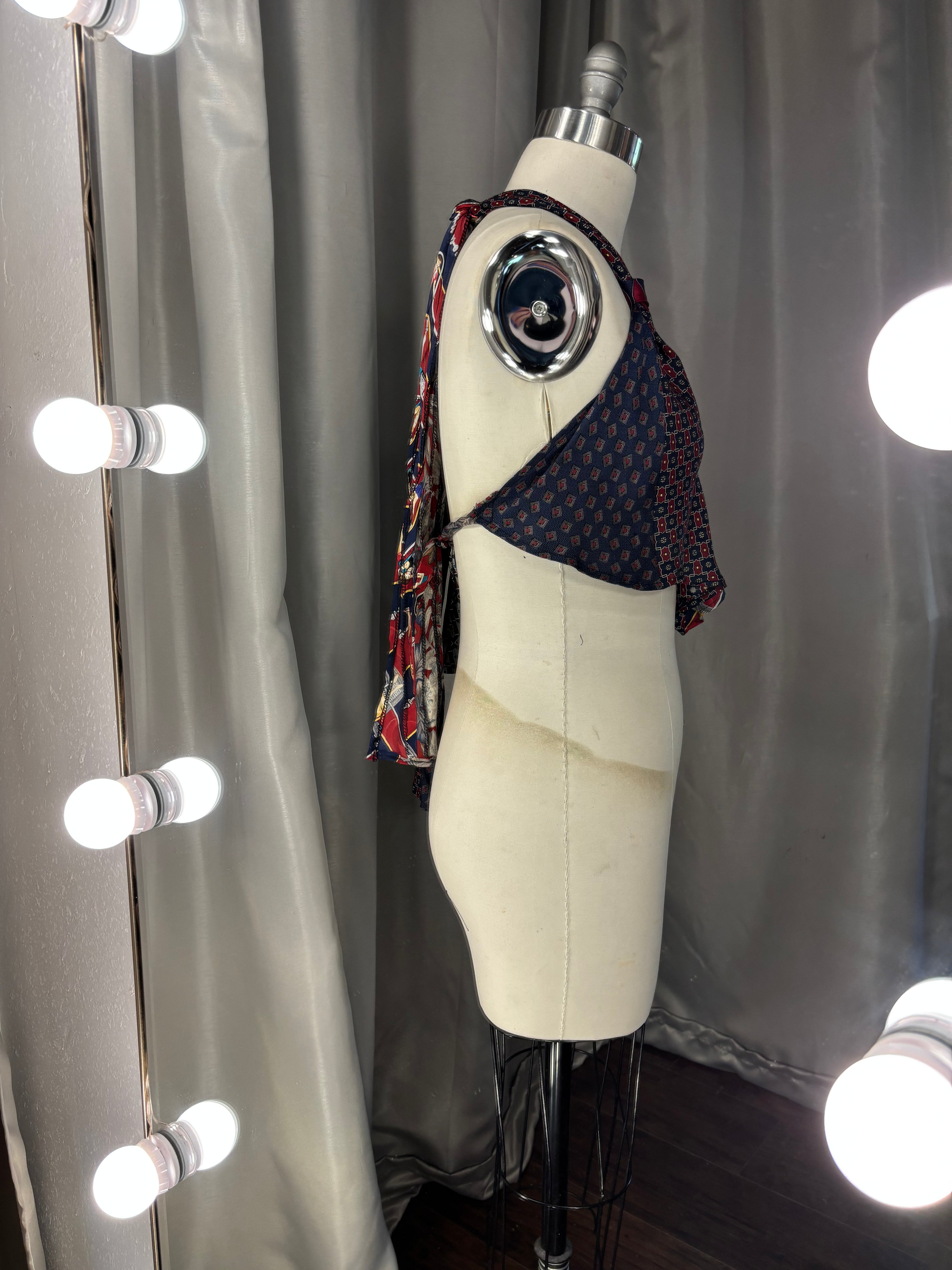 Upcycled Necktie V Top #2
