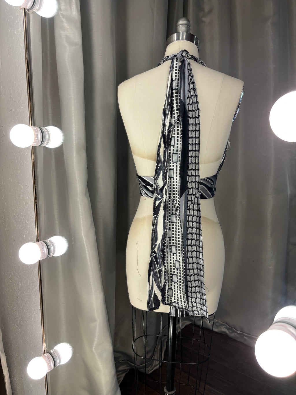 Upcycled Necktie Halter Top #4