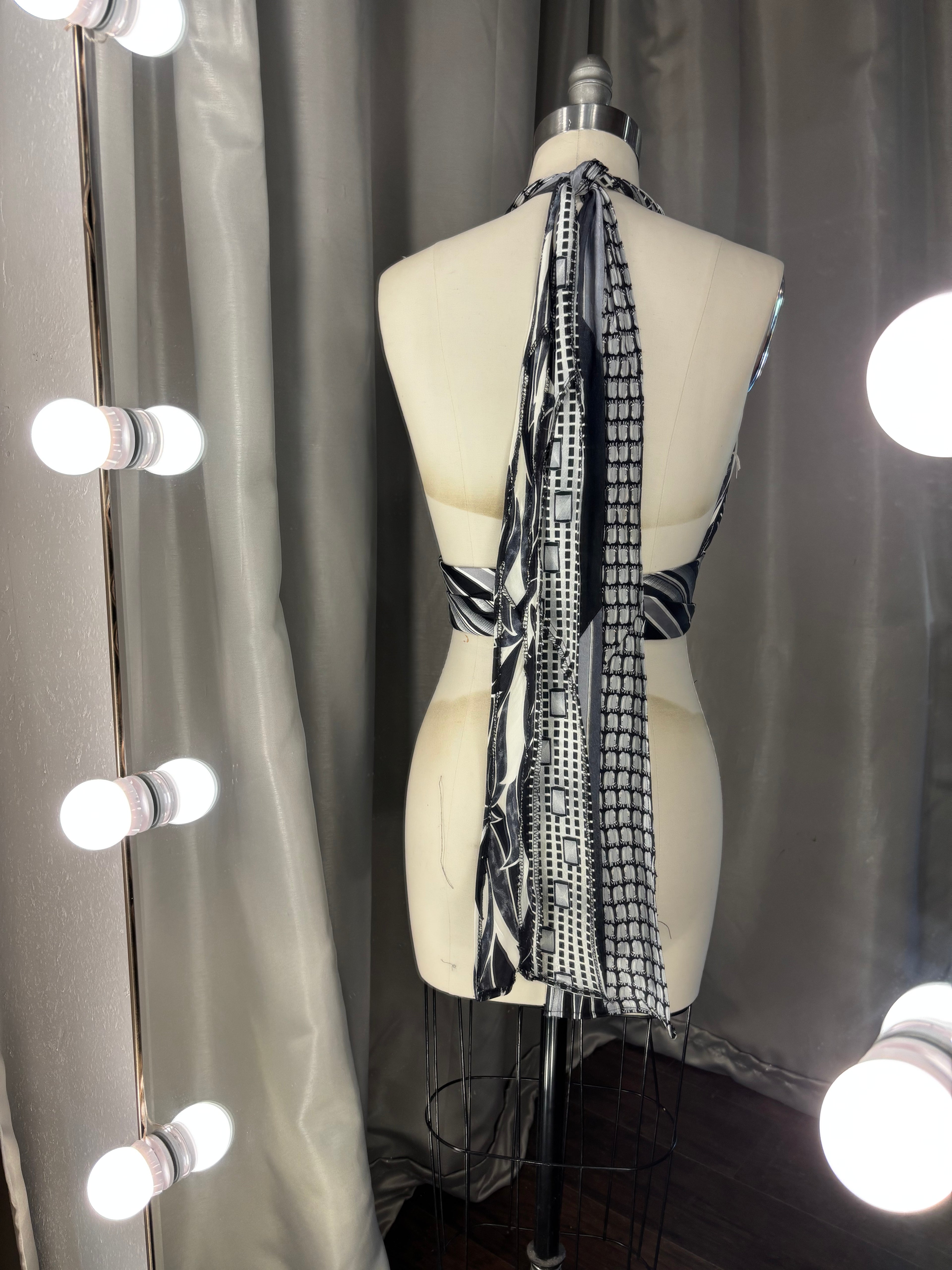 Upcycled Necktie Halter Top #4