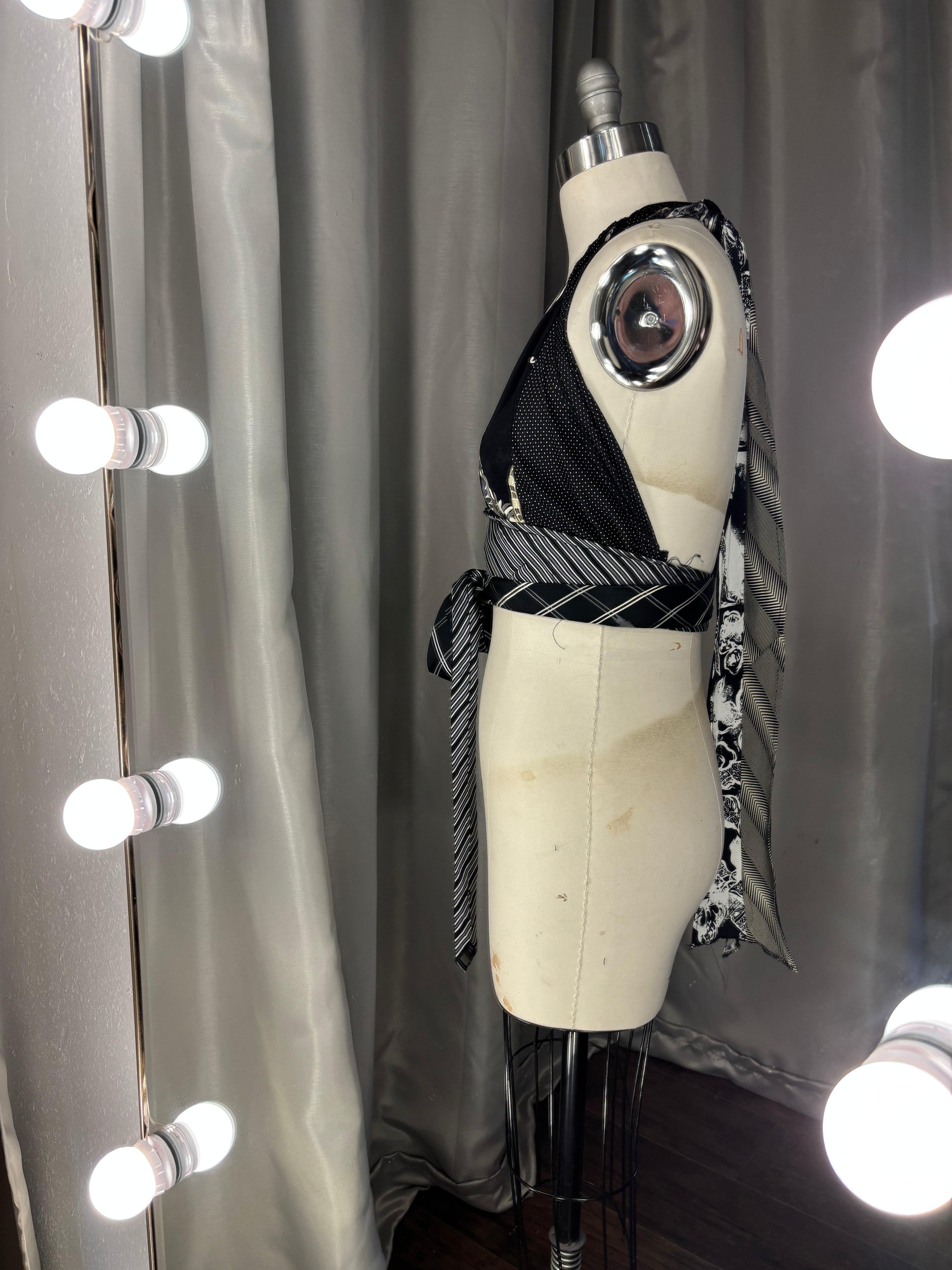 Upcycled Necktie Halter Top #5