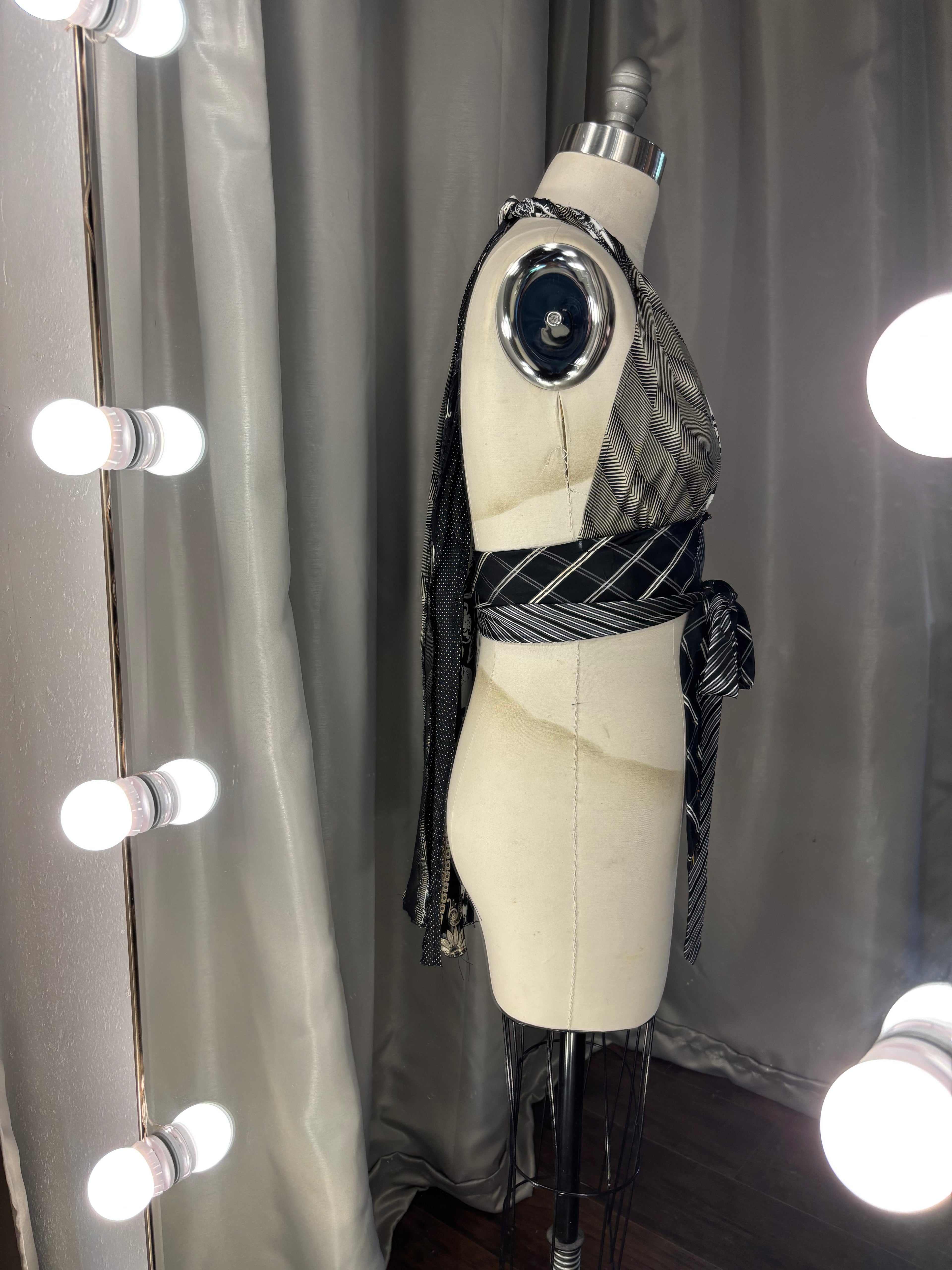 Upcycled Necktie Halter Top #5