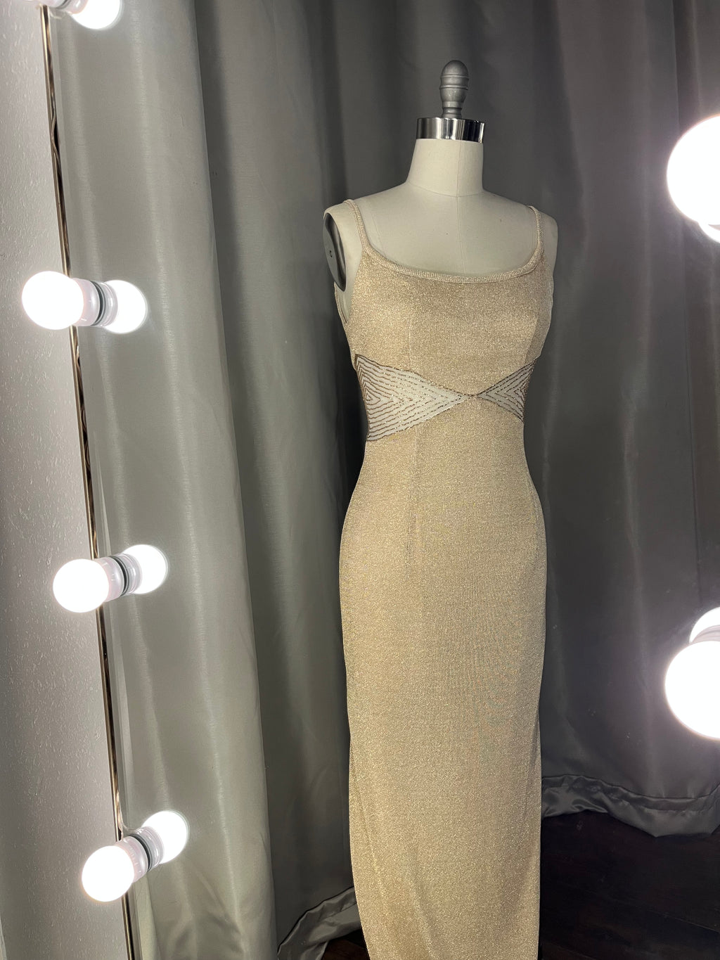 Vintage Champagne Evening Gown