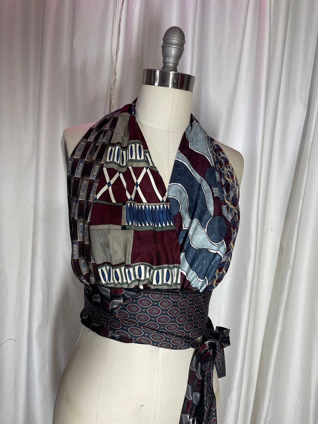Upcycled Necktie Halter Top #15
