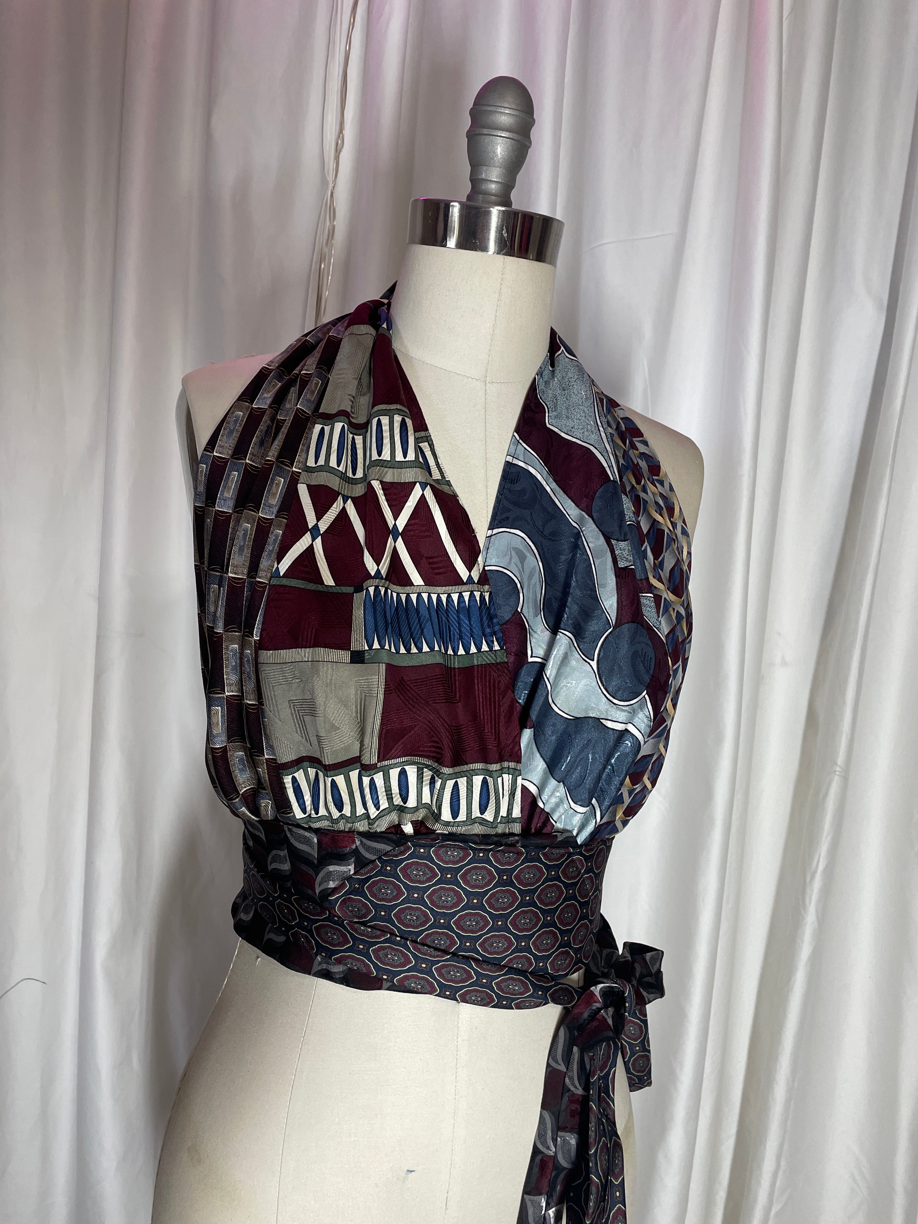 Upcycled Necktie Halter Top #15