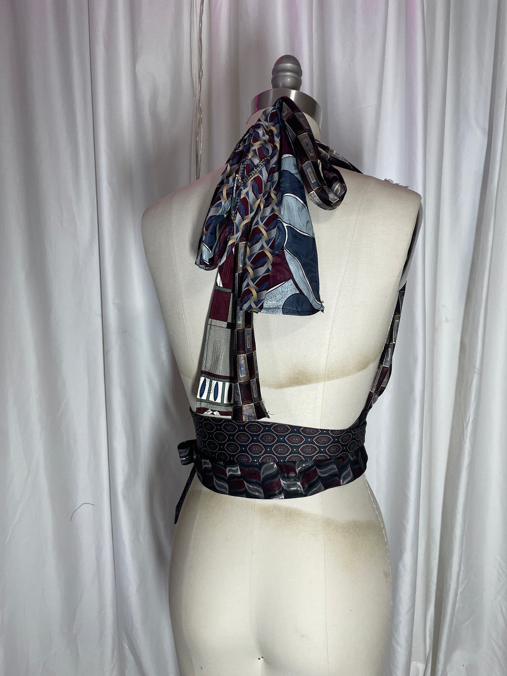 Upcycled Necktie Halter Top #15