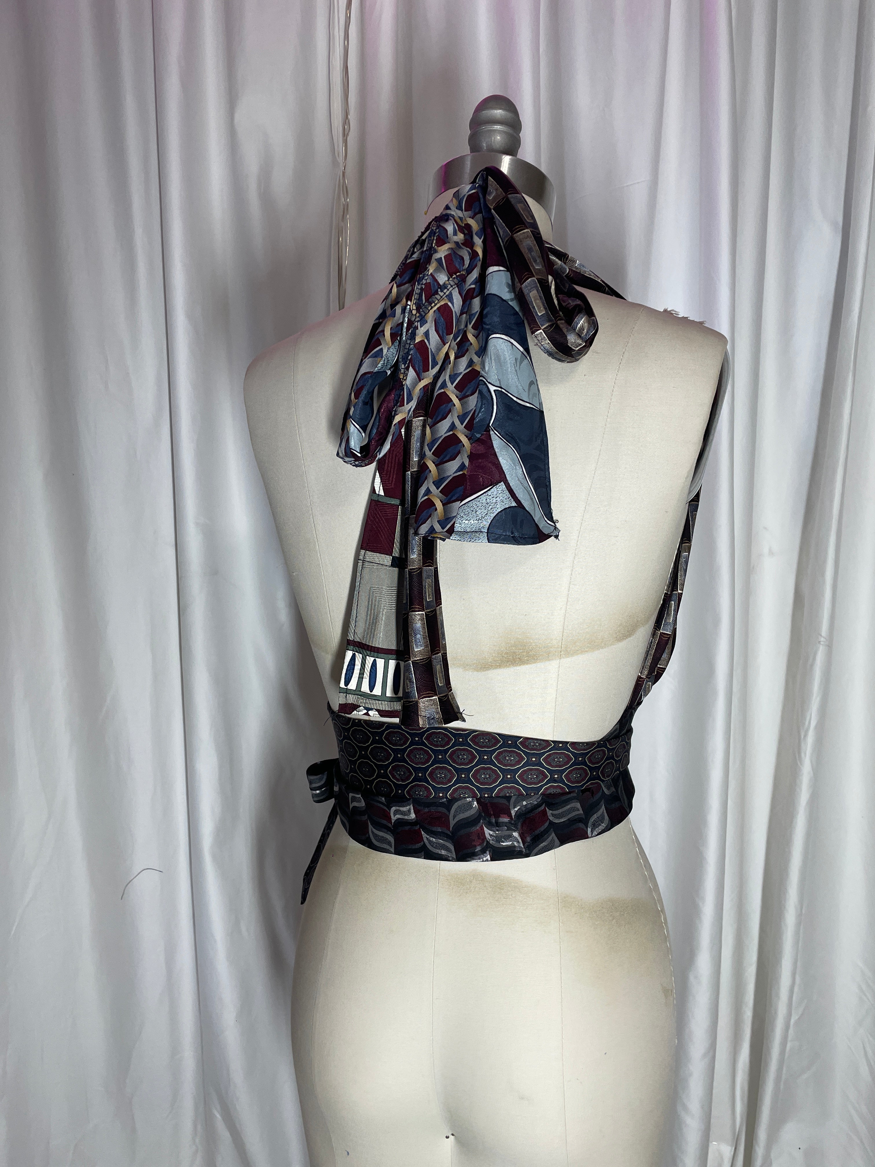 Upcycled Necktie Halter Top #15