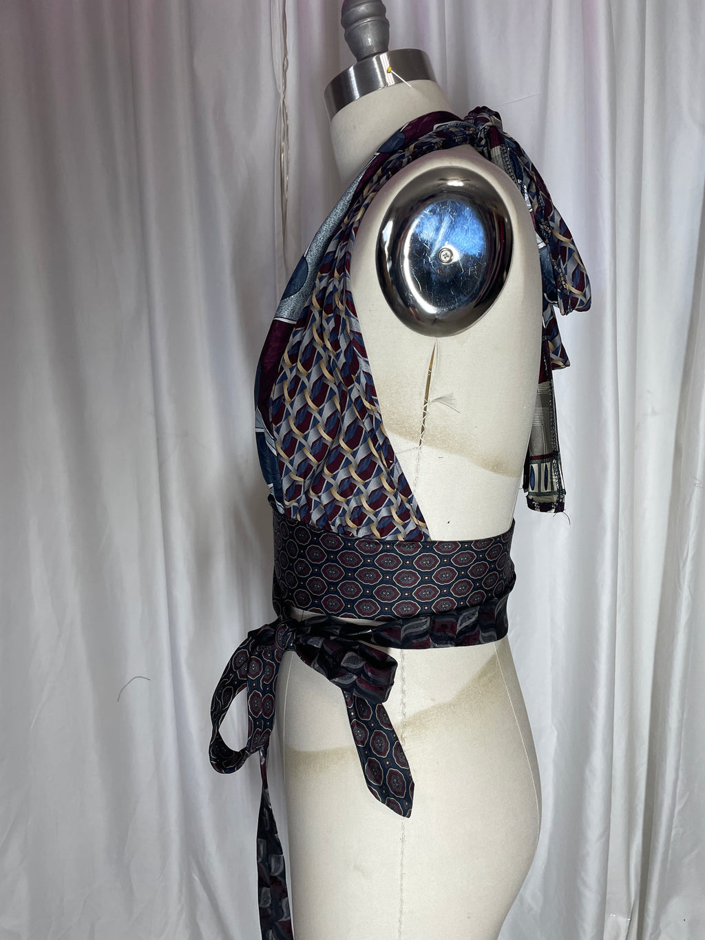Upcycled Necktie Halter Top #15
