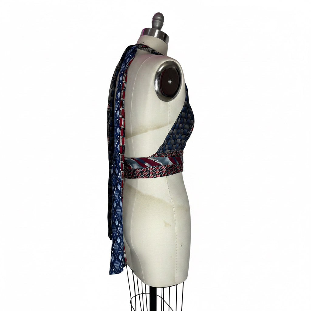 Upcycled Necktie Halter Top #16