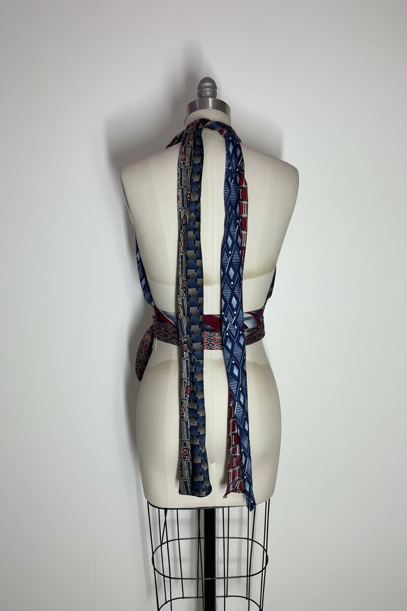 Upcycled Necktie Halter Top #16