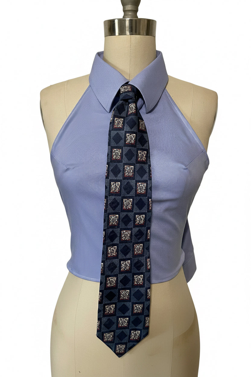 Upcycled Button Up Halter #2