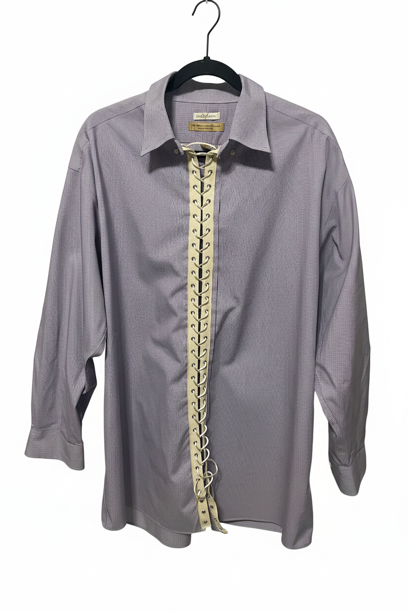 Upcycled  Lace Up Men’s Shirt #1