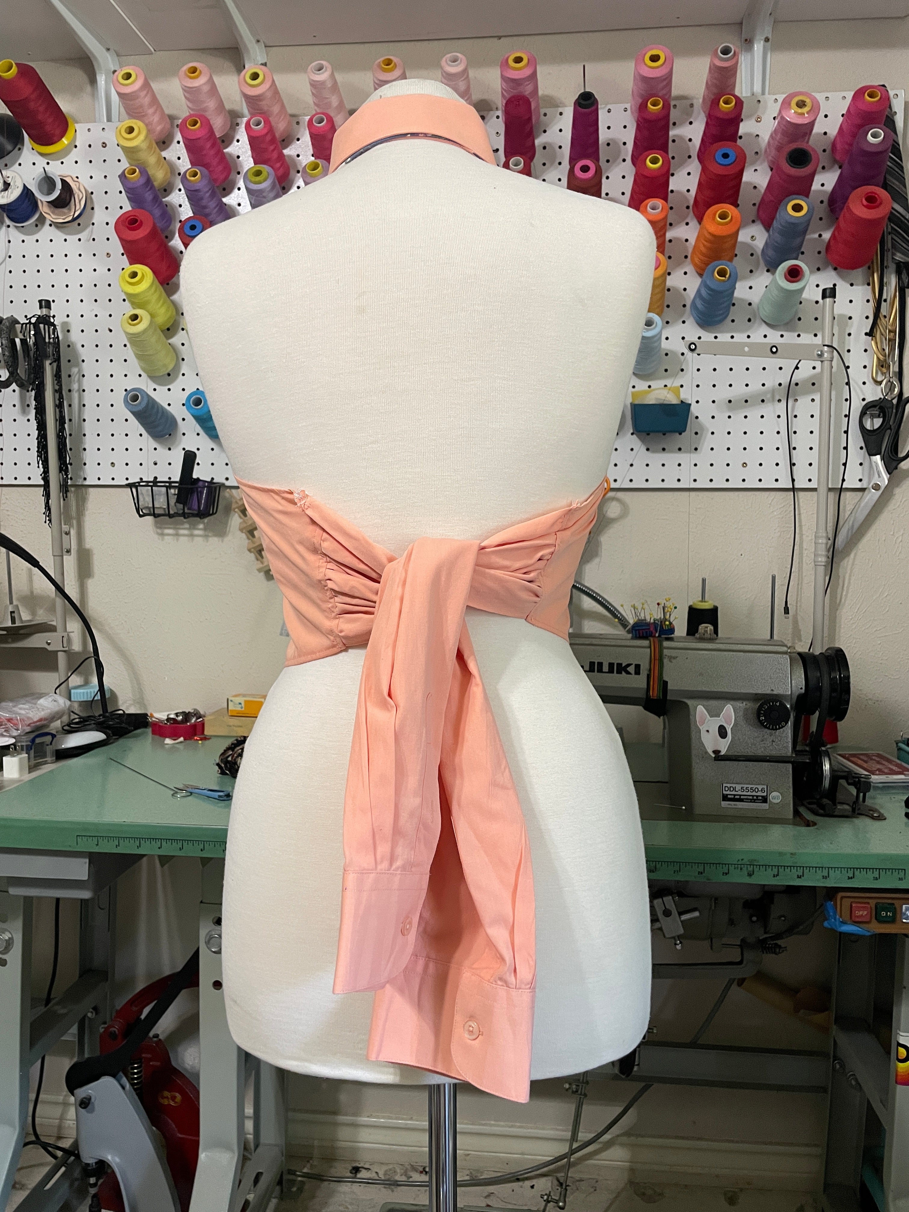 Upcycled Button Up Halter #10