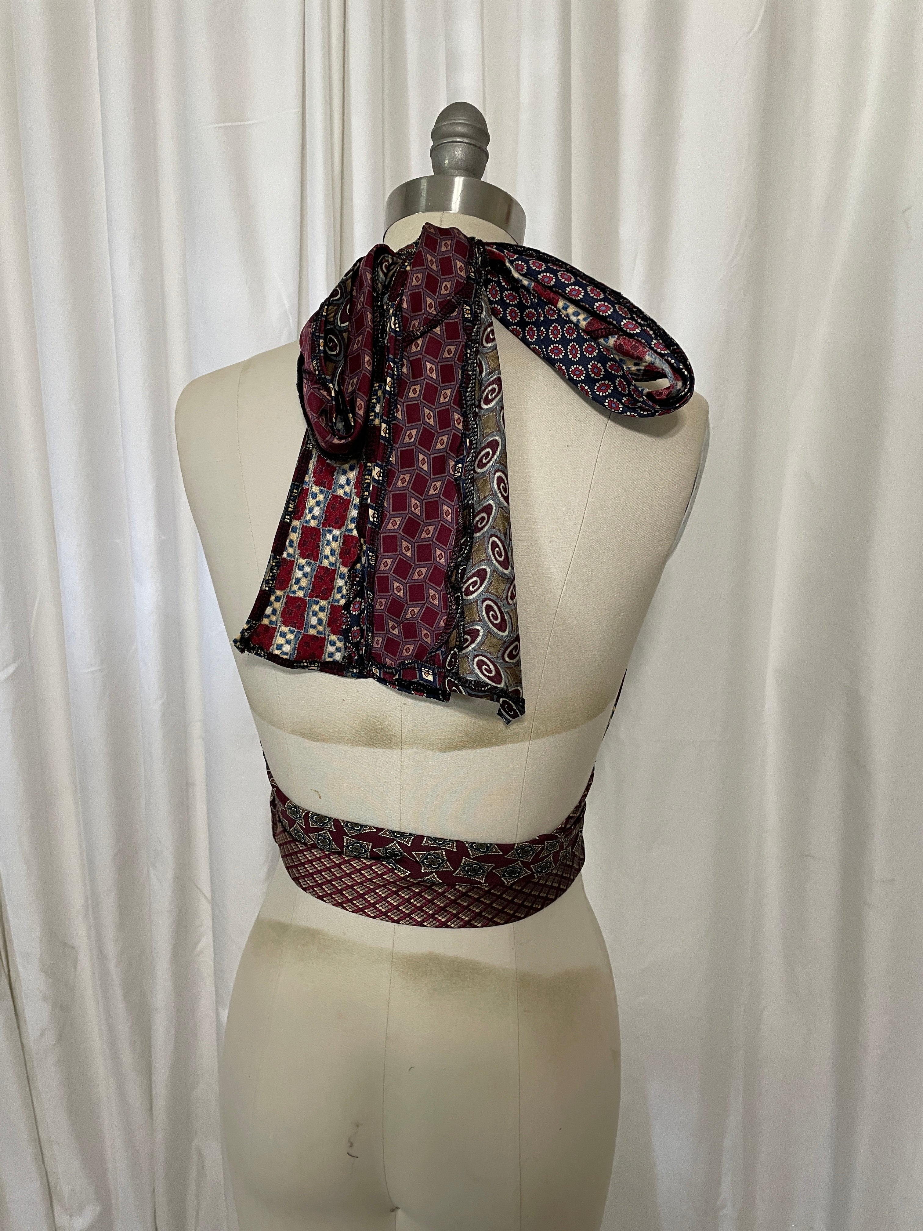 Upcycled Necktie Halter Top #18