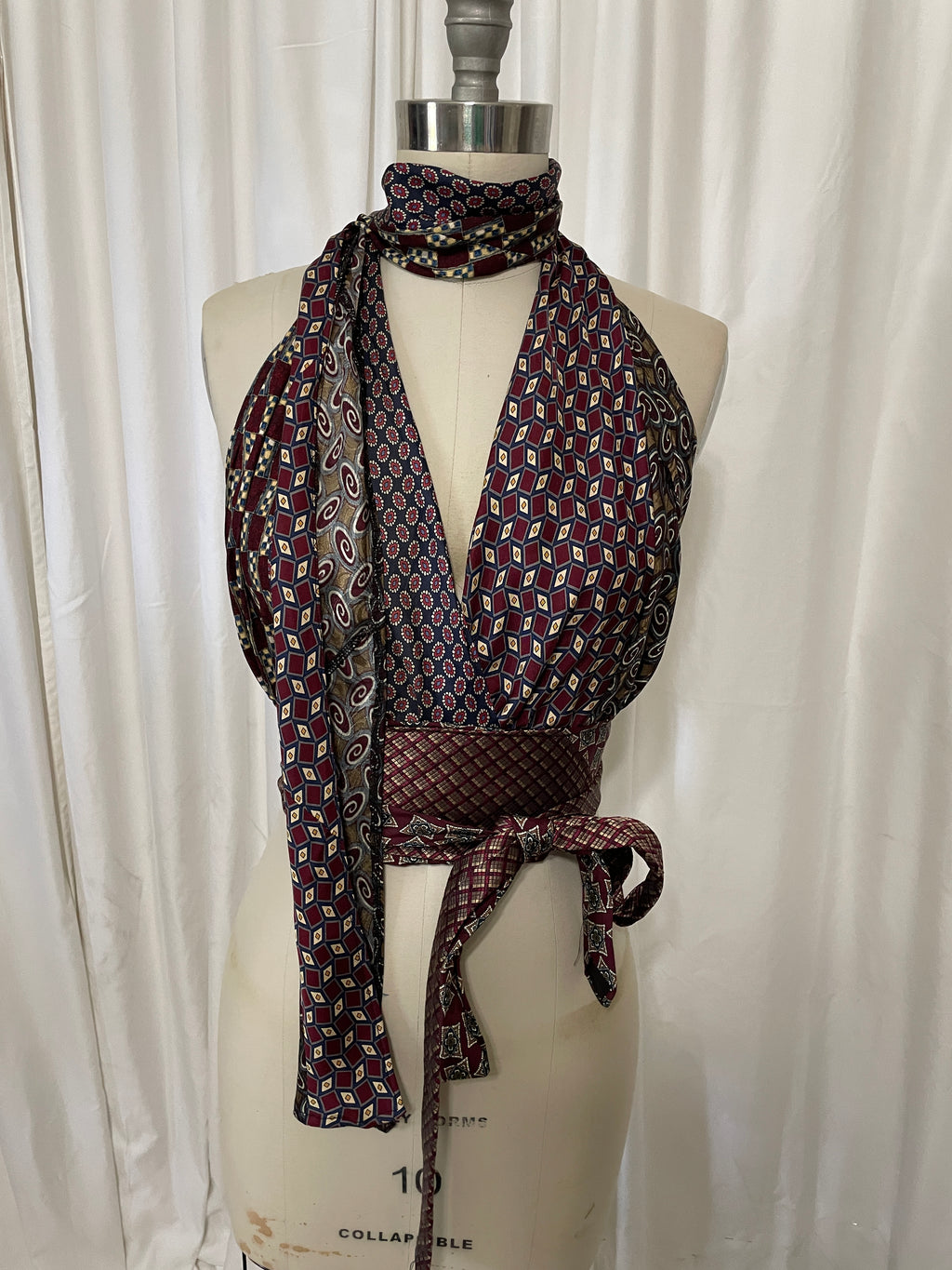 Upcycled Necktie Halter Top #18