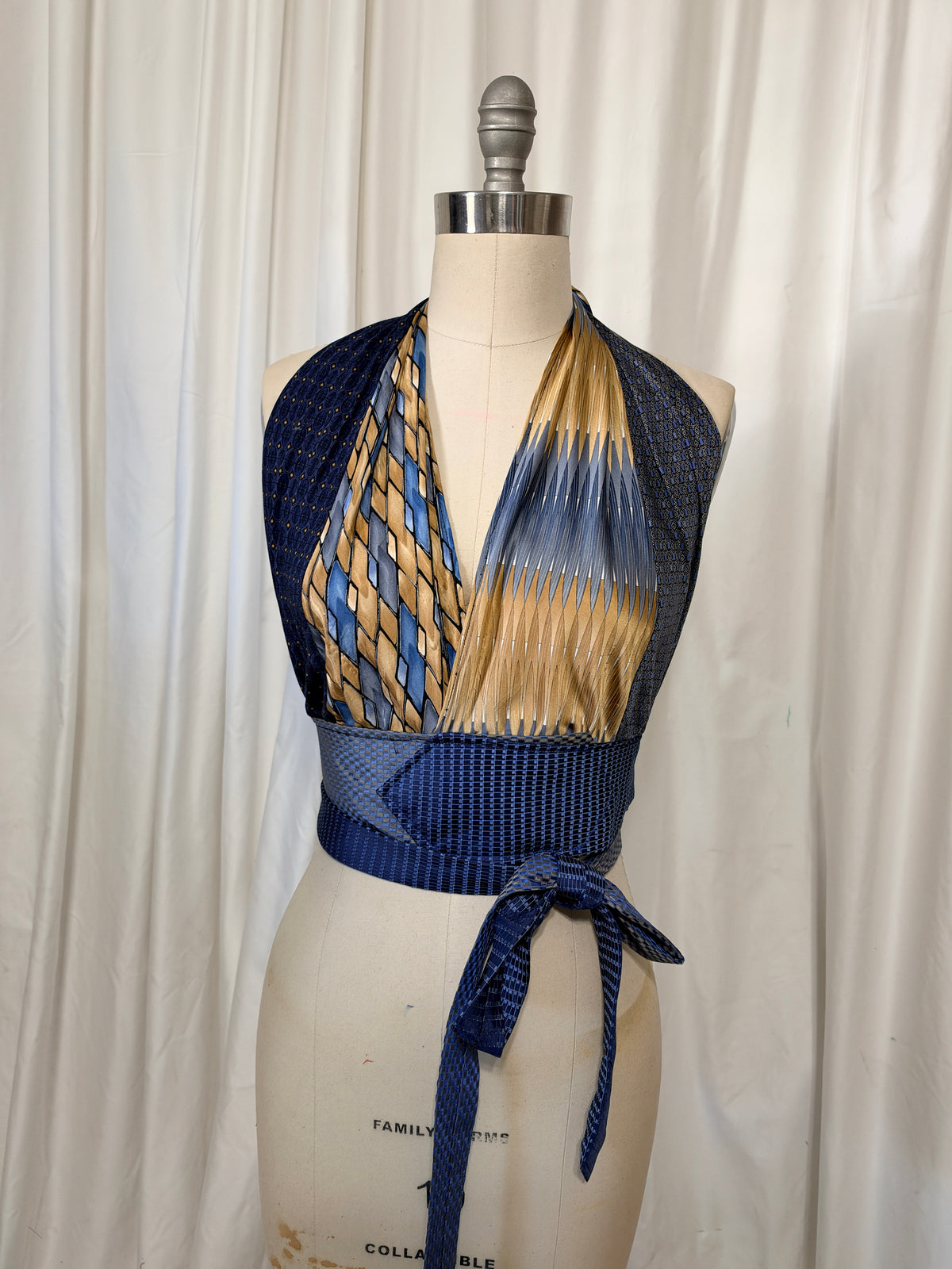 Upcycled Necktie Halter Top #28