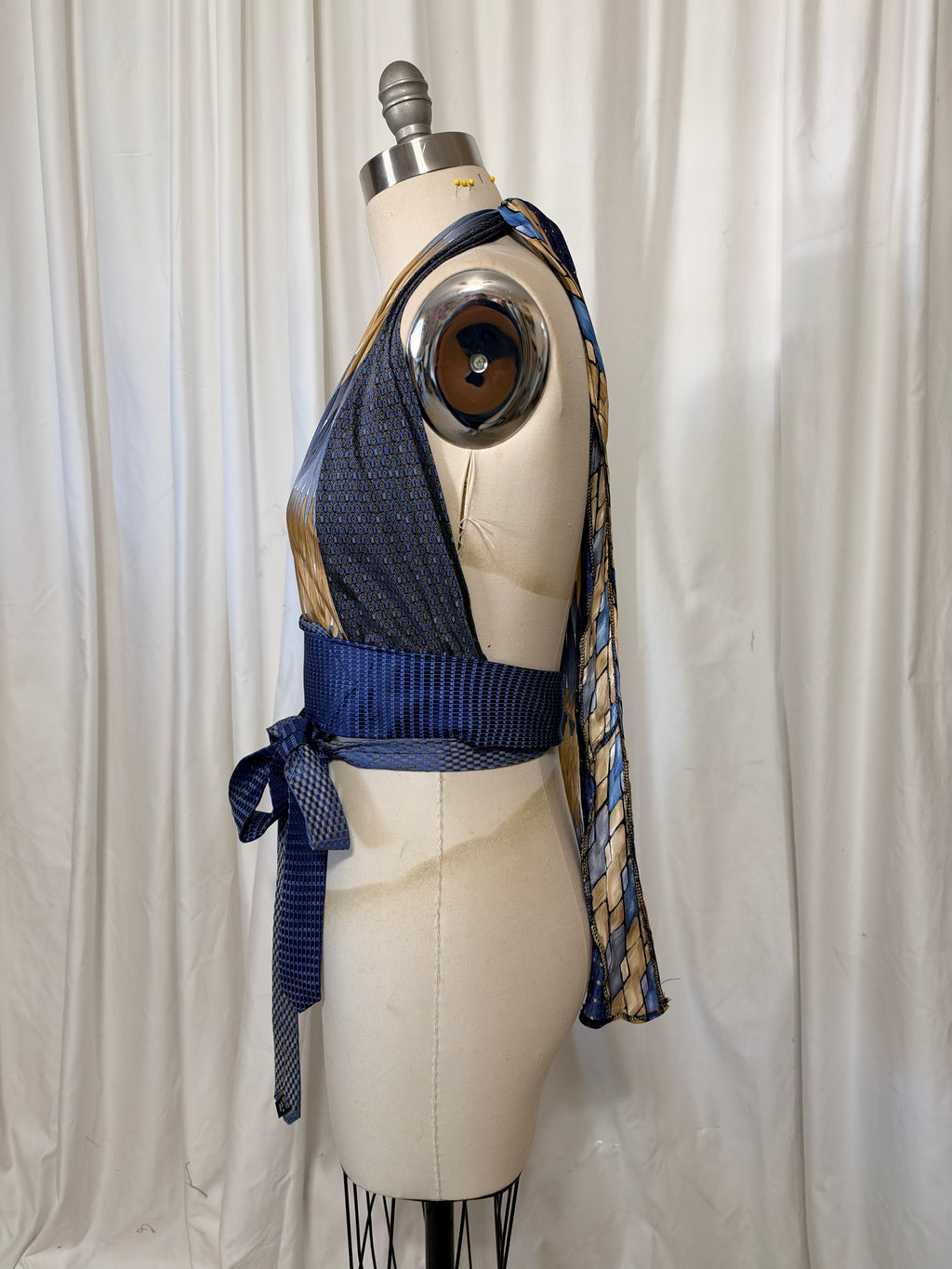 Upcycled Necktie Halter Top #28