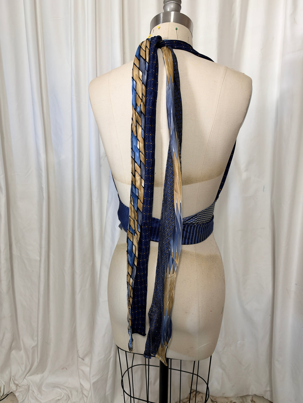 Upcycled Necktie Halter Top #28