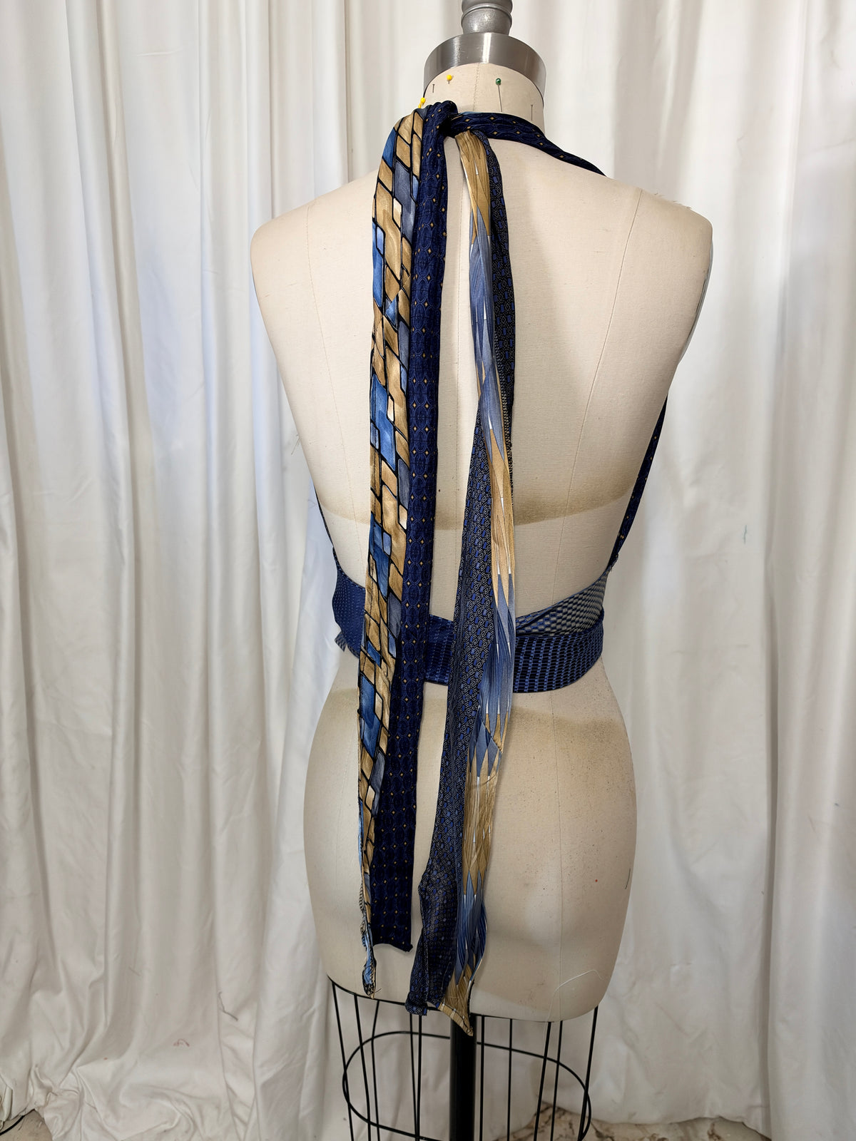 Upcycled Necktie Halter Top #28