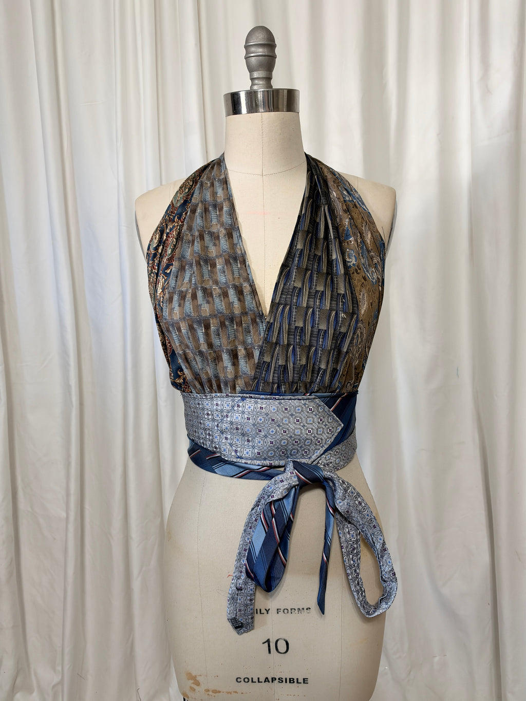 Upcycled Necktie Halter Top #29