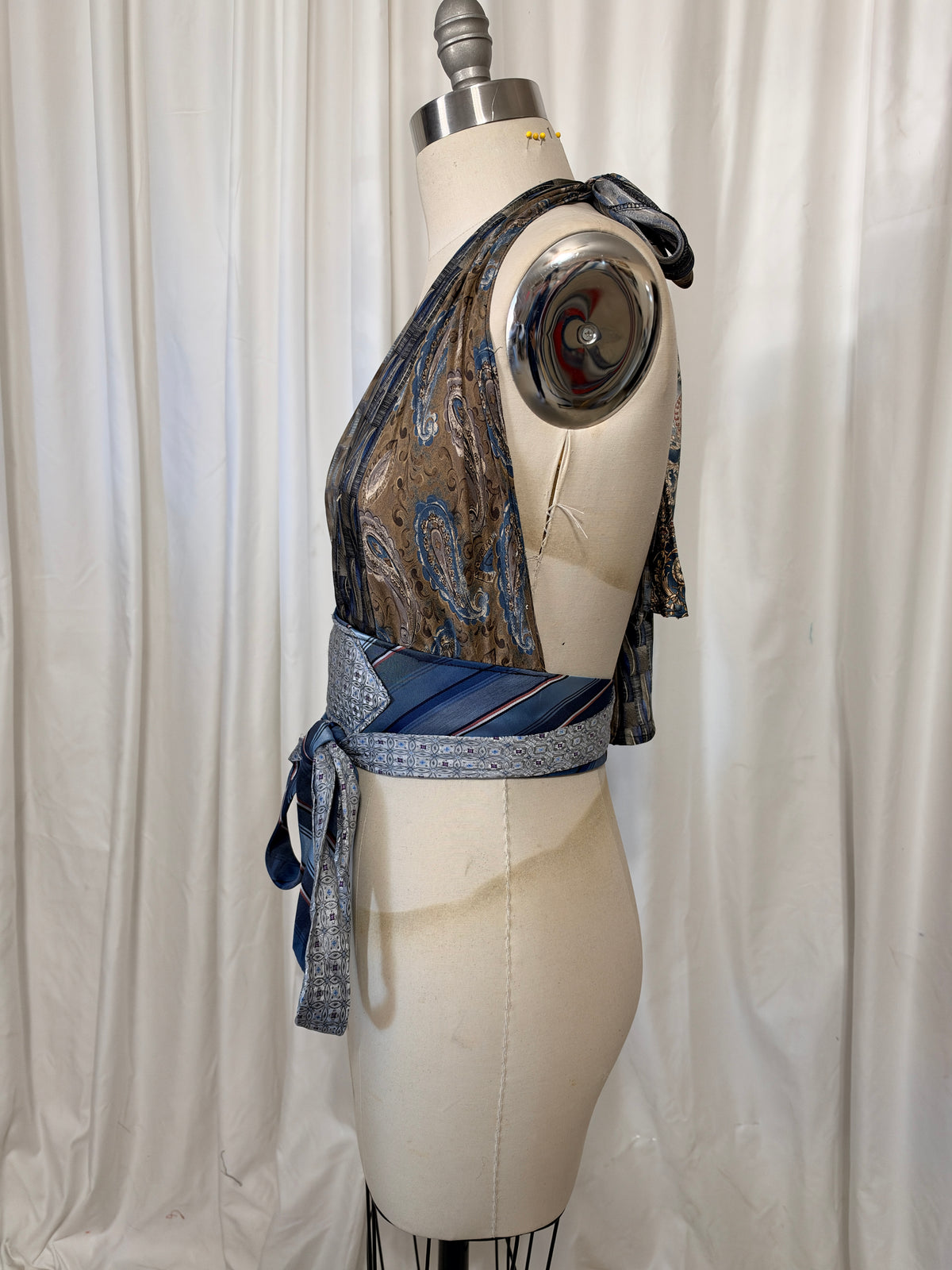 Upcycled Necktie Halter Top #29