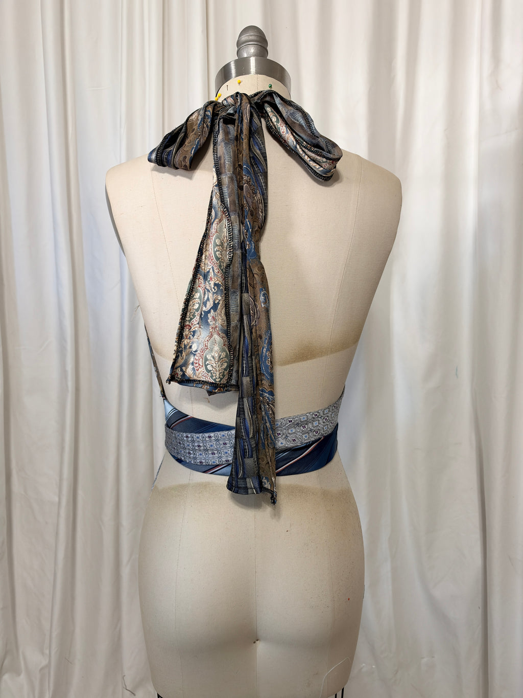 Upcycled Necktie Halter Top #29