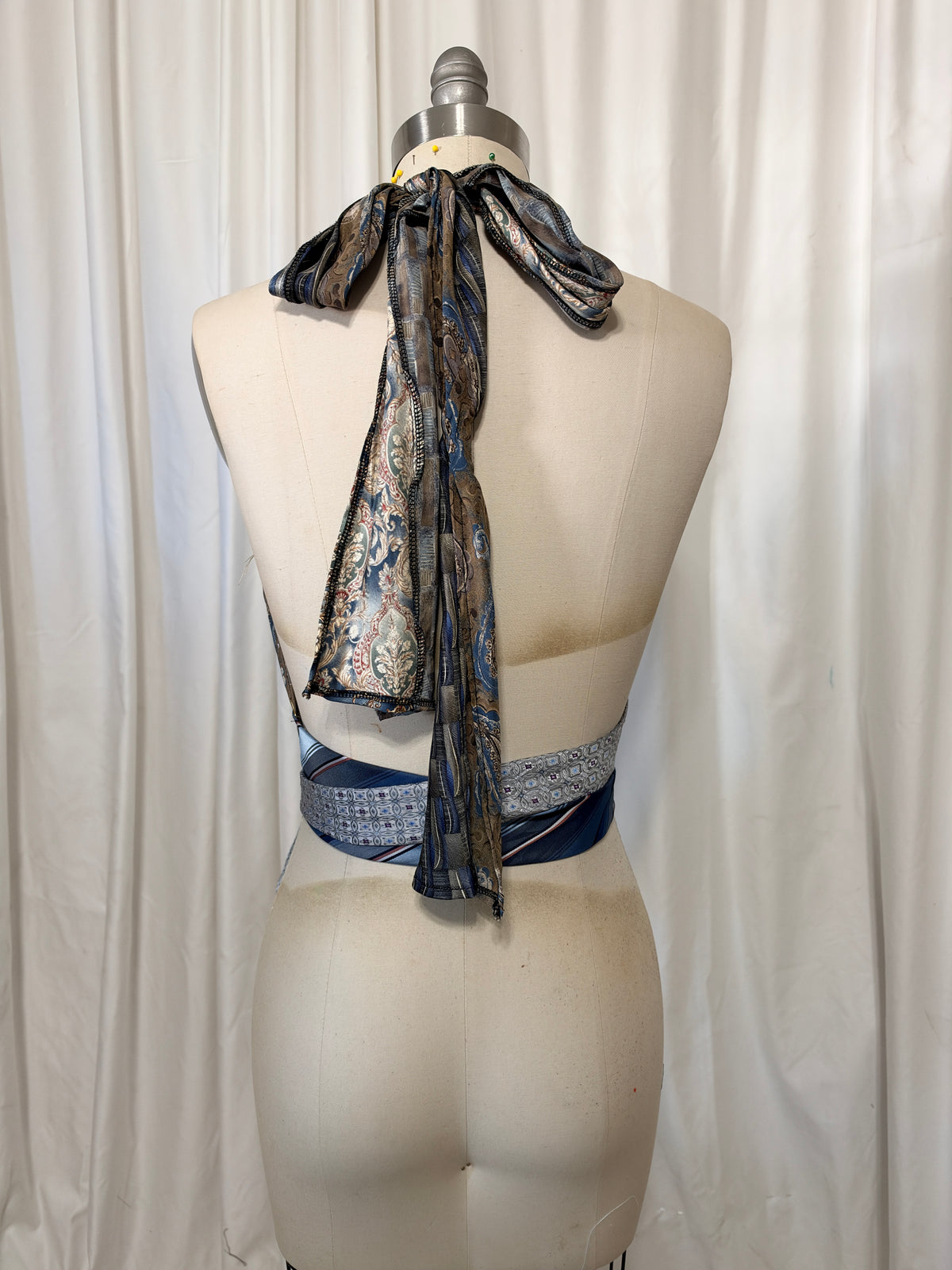 Upcycled Necktie Halter Top #29