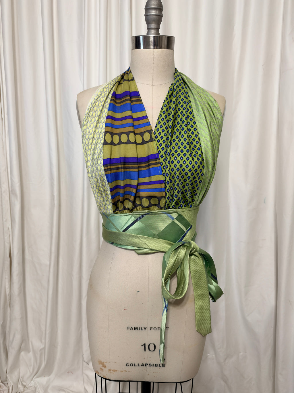 Upcycled HERMES Necktie Halter Top #30