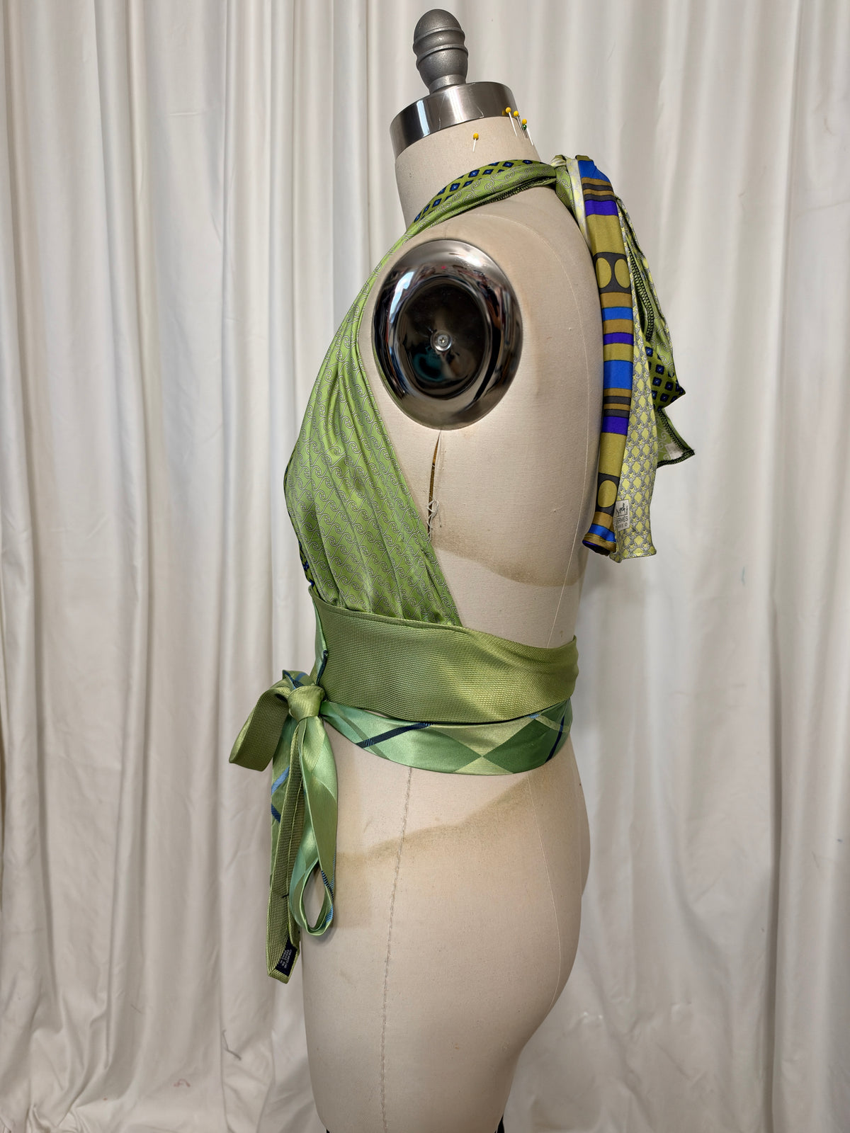 Upcycled HERMES Necktie Halter Top #30