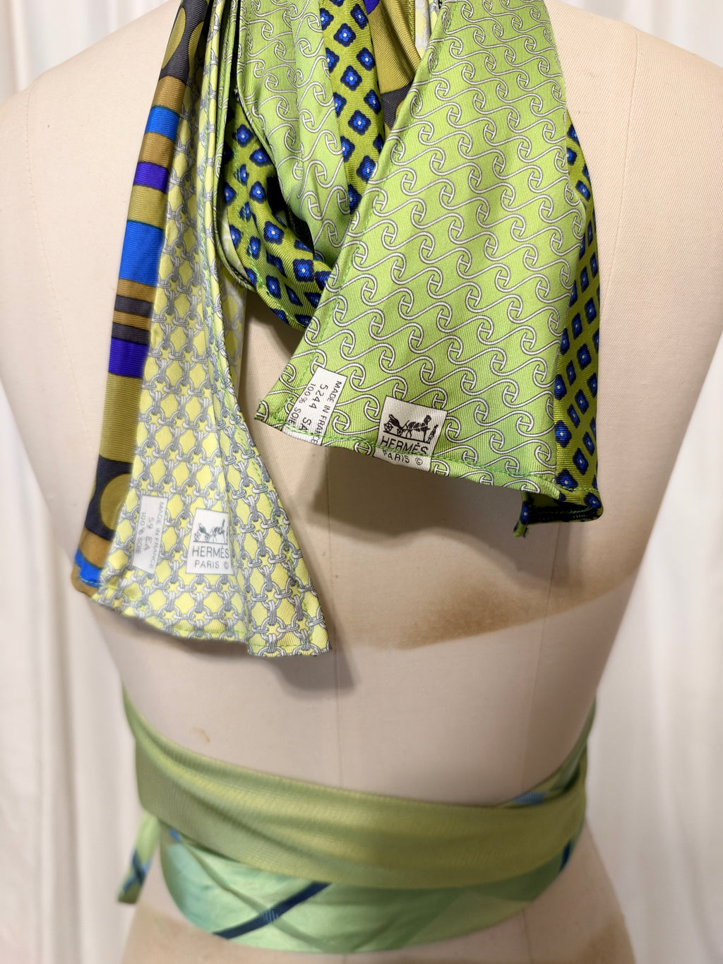 Upcycled HERMES Necktie Halter Top #30