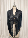 Upcycled Leather Fringe Shawl