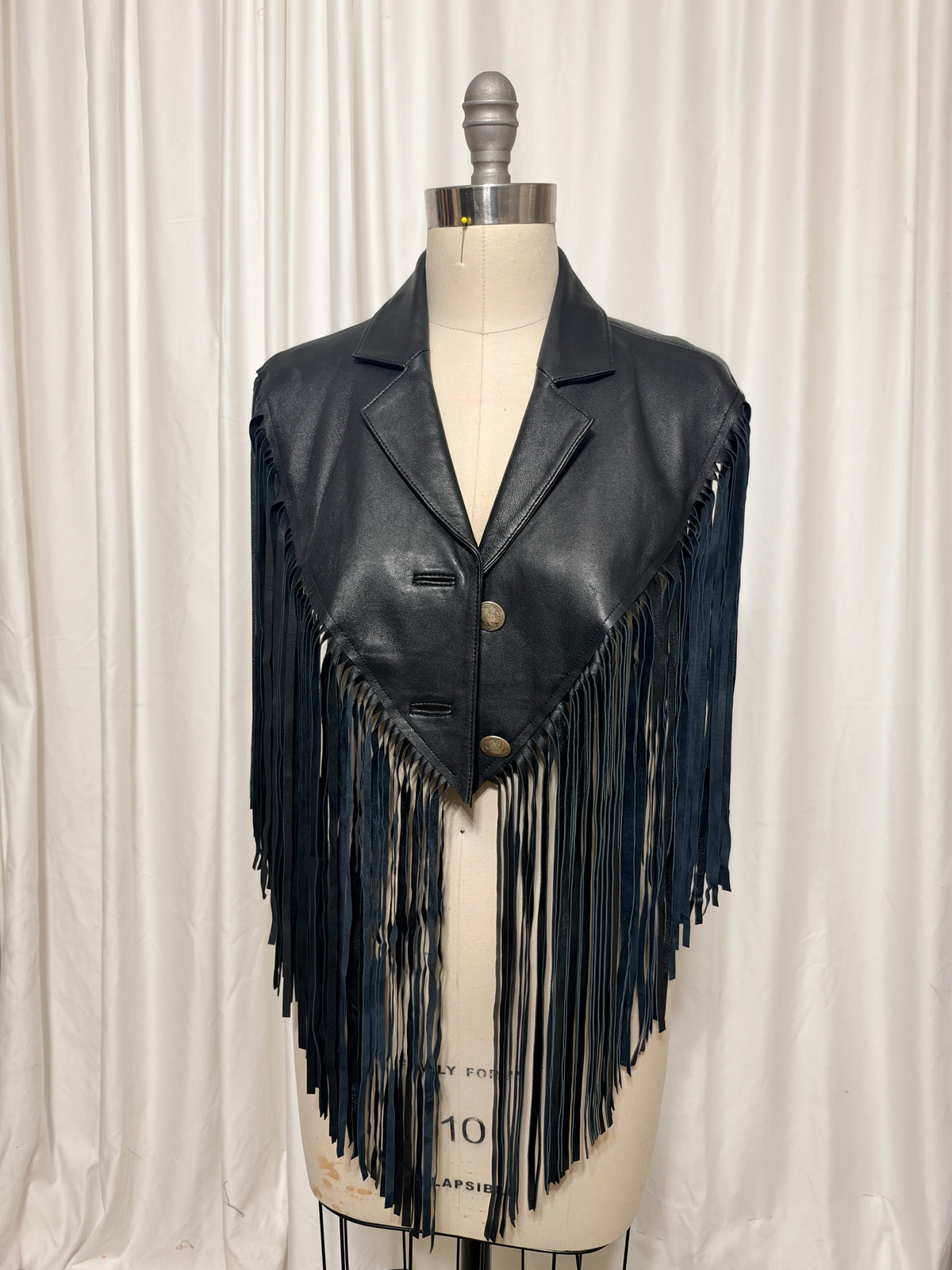 Upcycled Leather Fringe Shawl