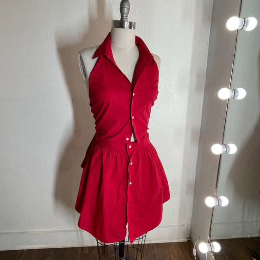 Re-worked Red Mens Shirt Set