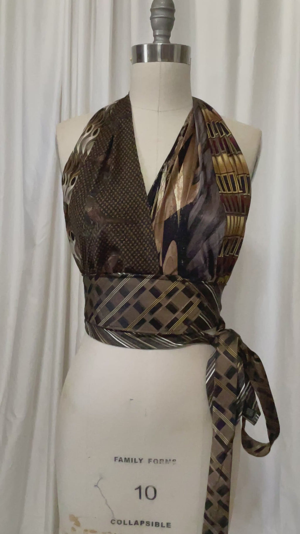 Upcycled Necktie Halter Top #26