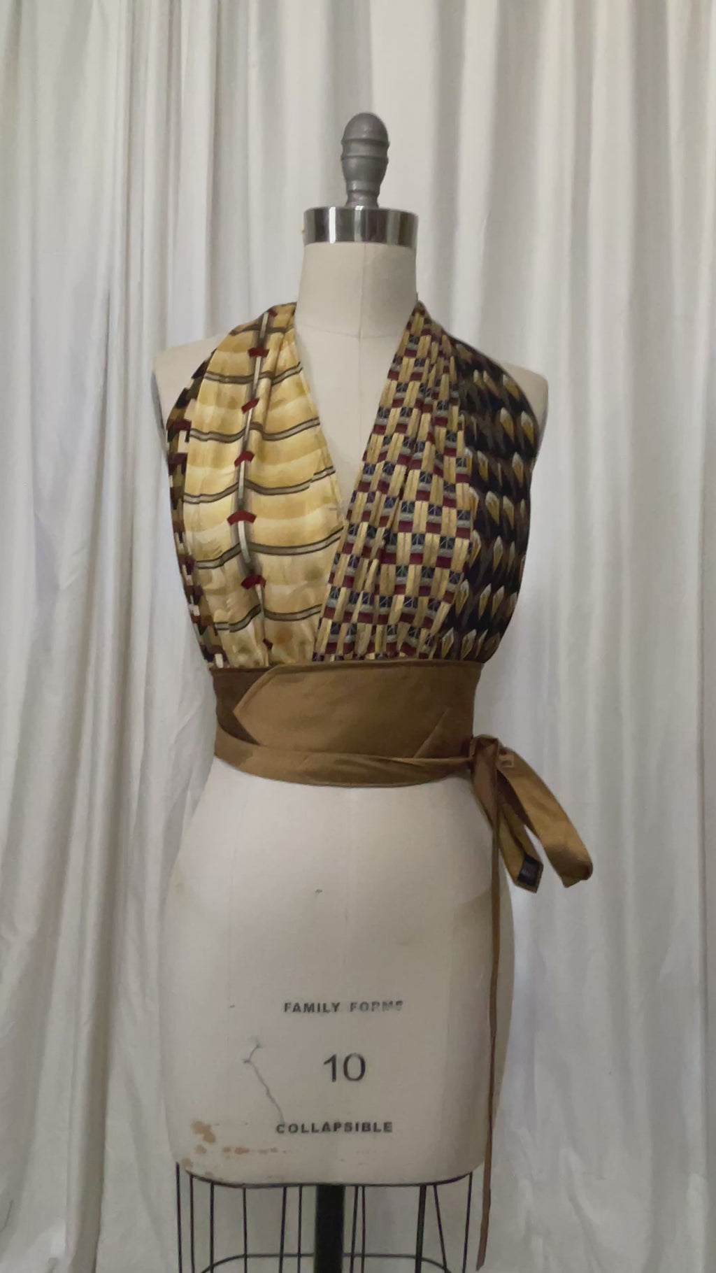 Upcycled Necktie Halter Top #24