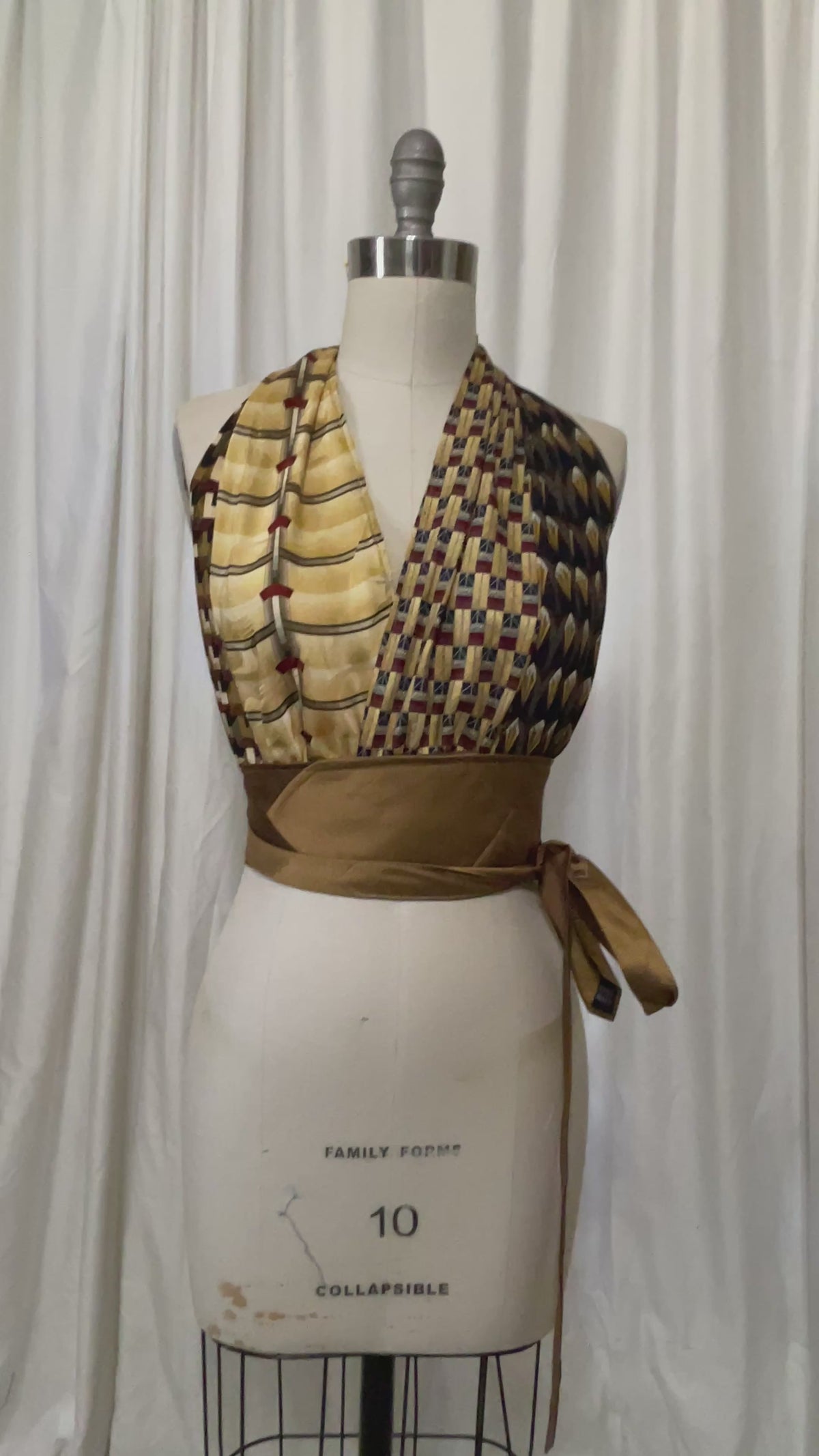 Upcycled Necktie Halter Top #24