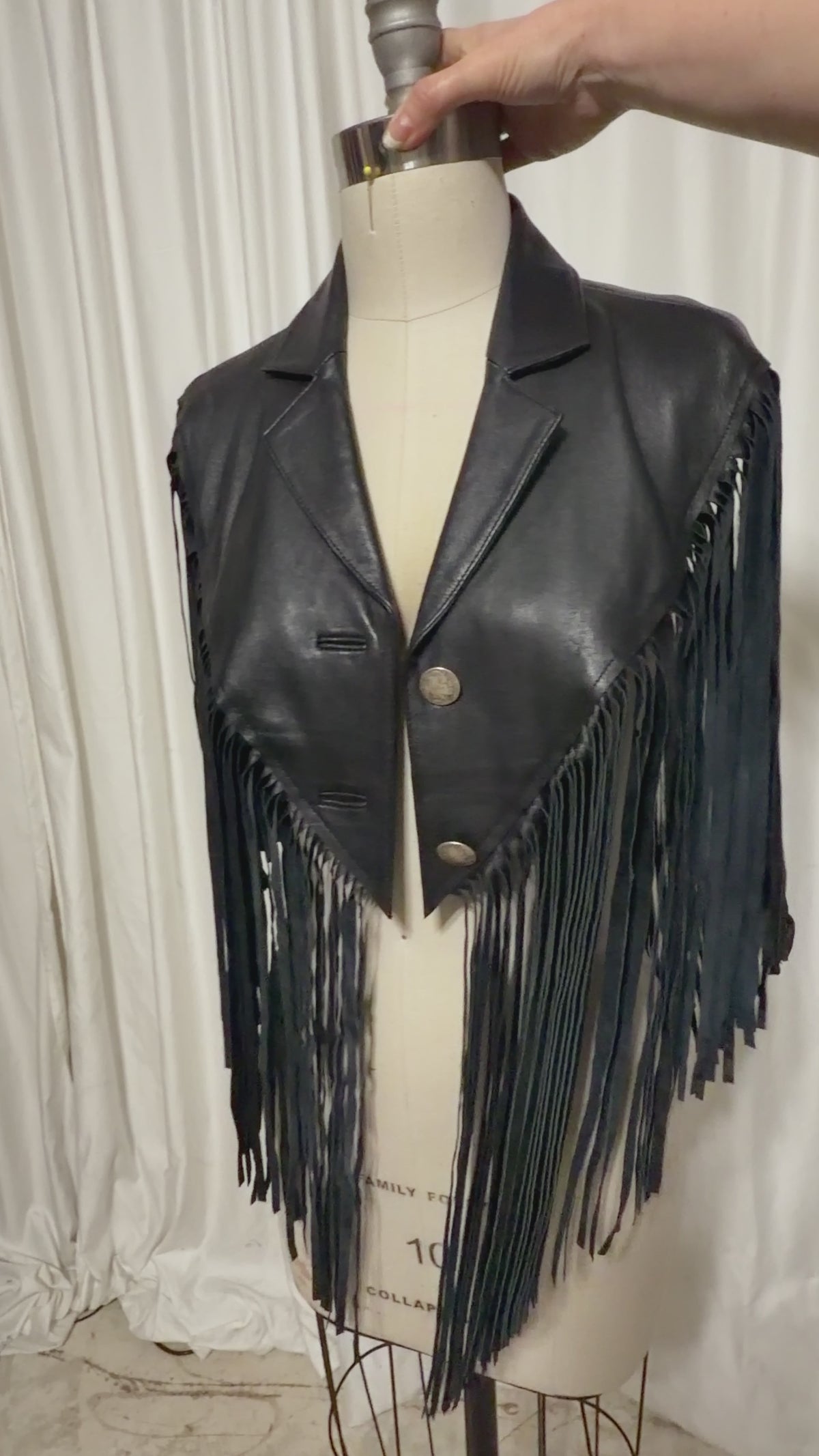 Upcycled Leather Fringe Shawl