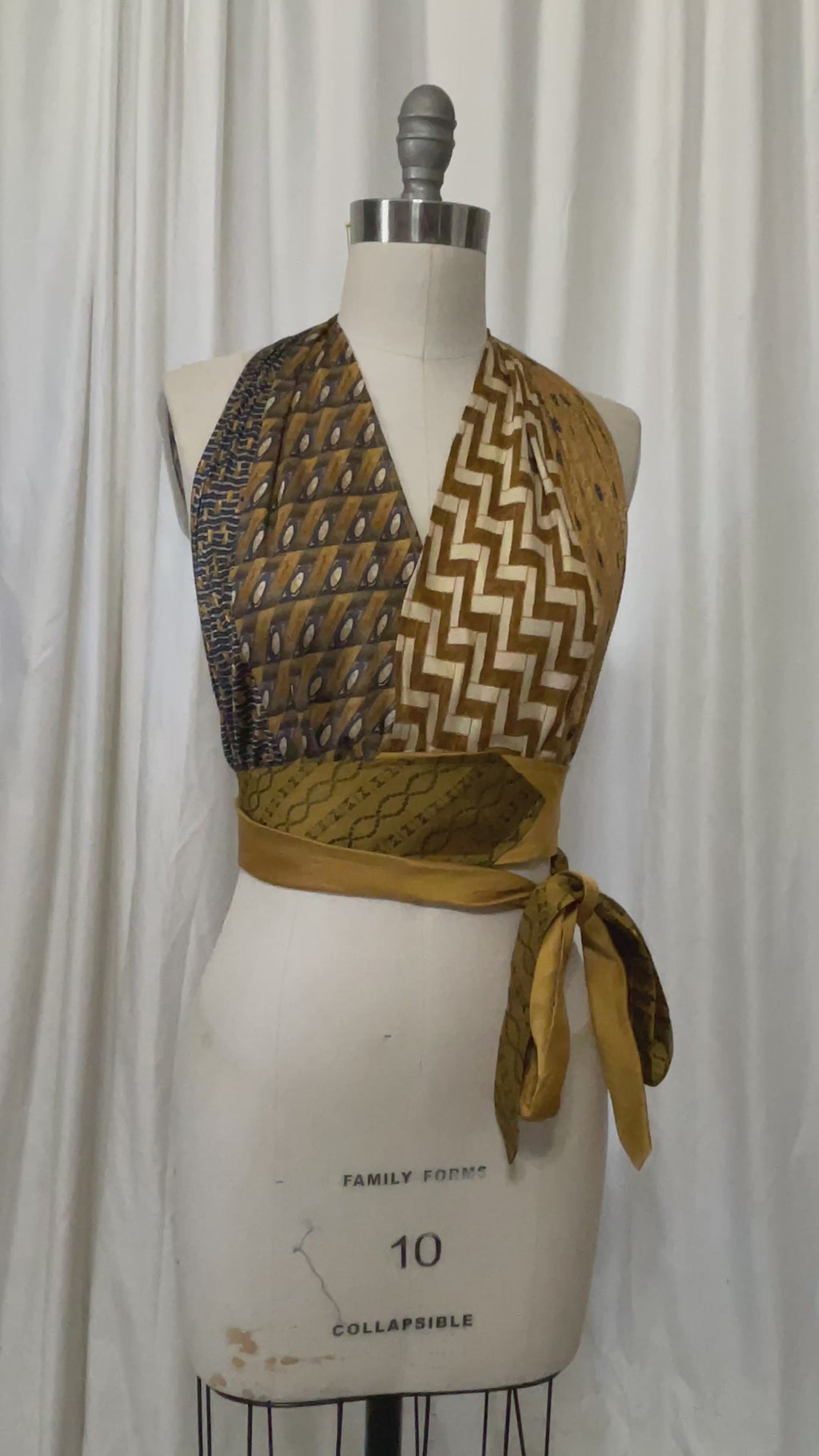 Upcycled Necktie Halter Top #23