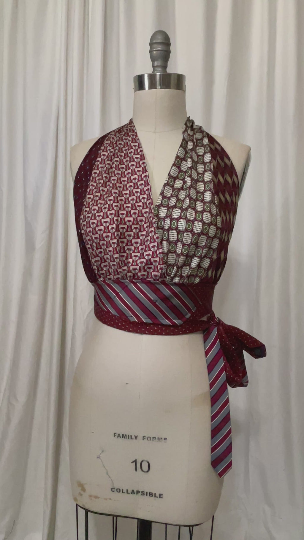 Upcycled Necktie Halter Top #27