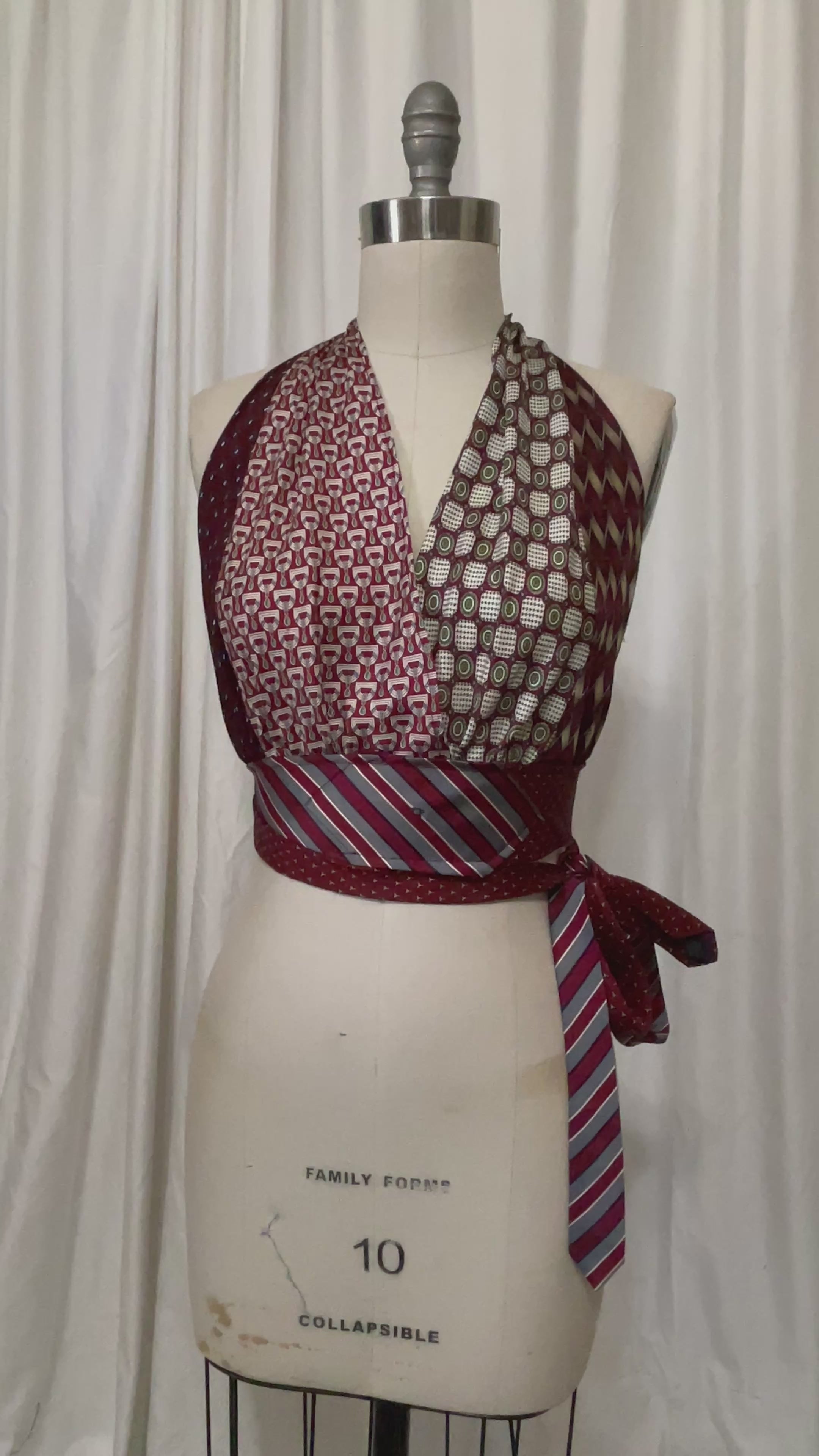 Upcycled Necktie Halter Top #27