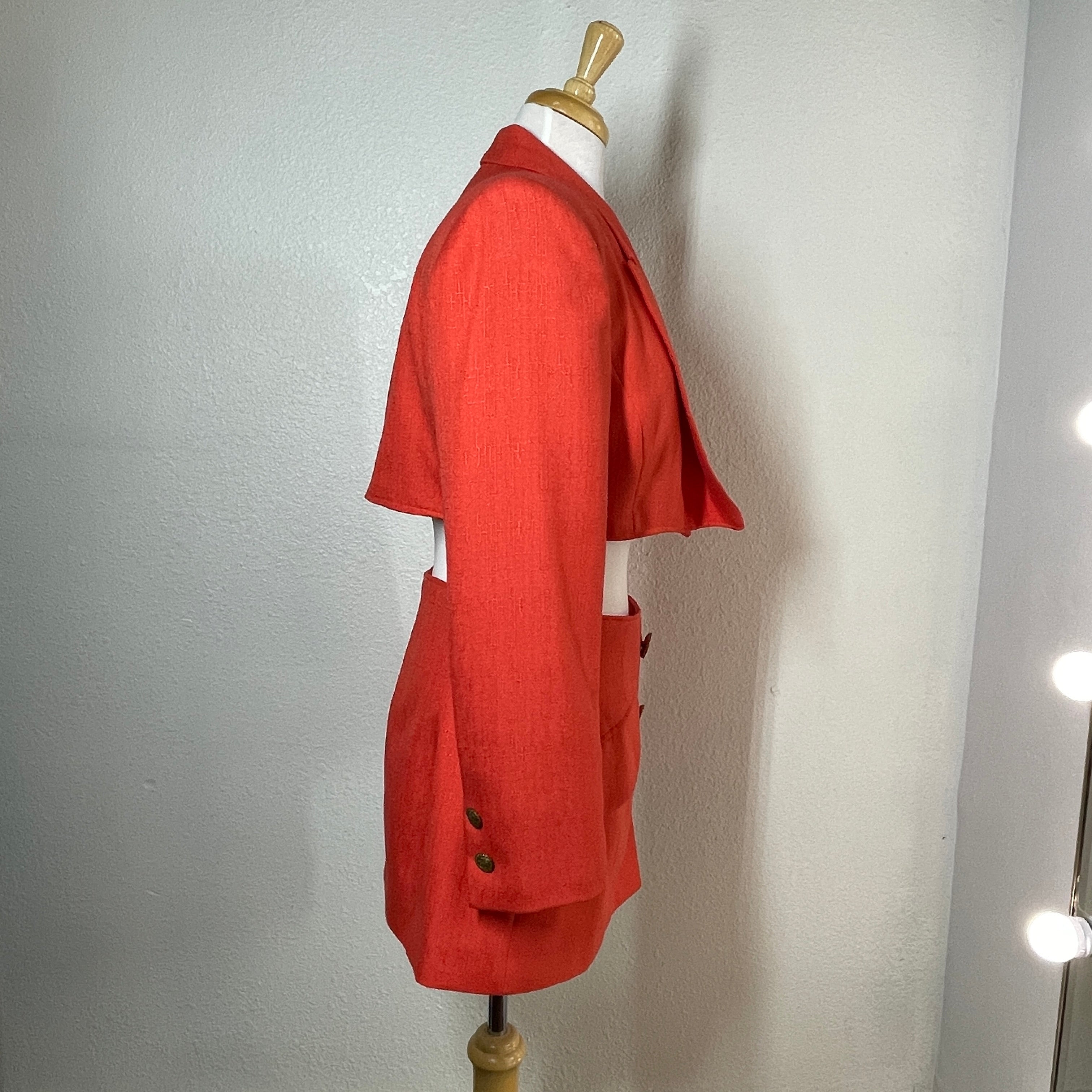 Tangerine Crop Blazer Set