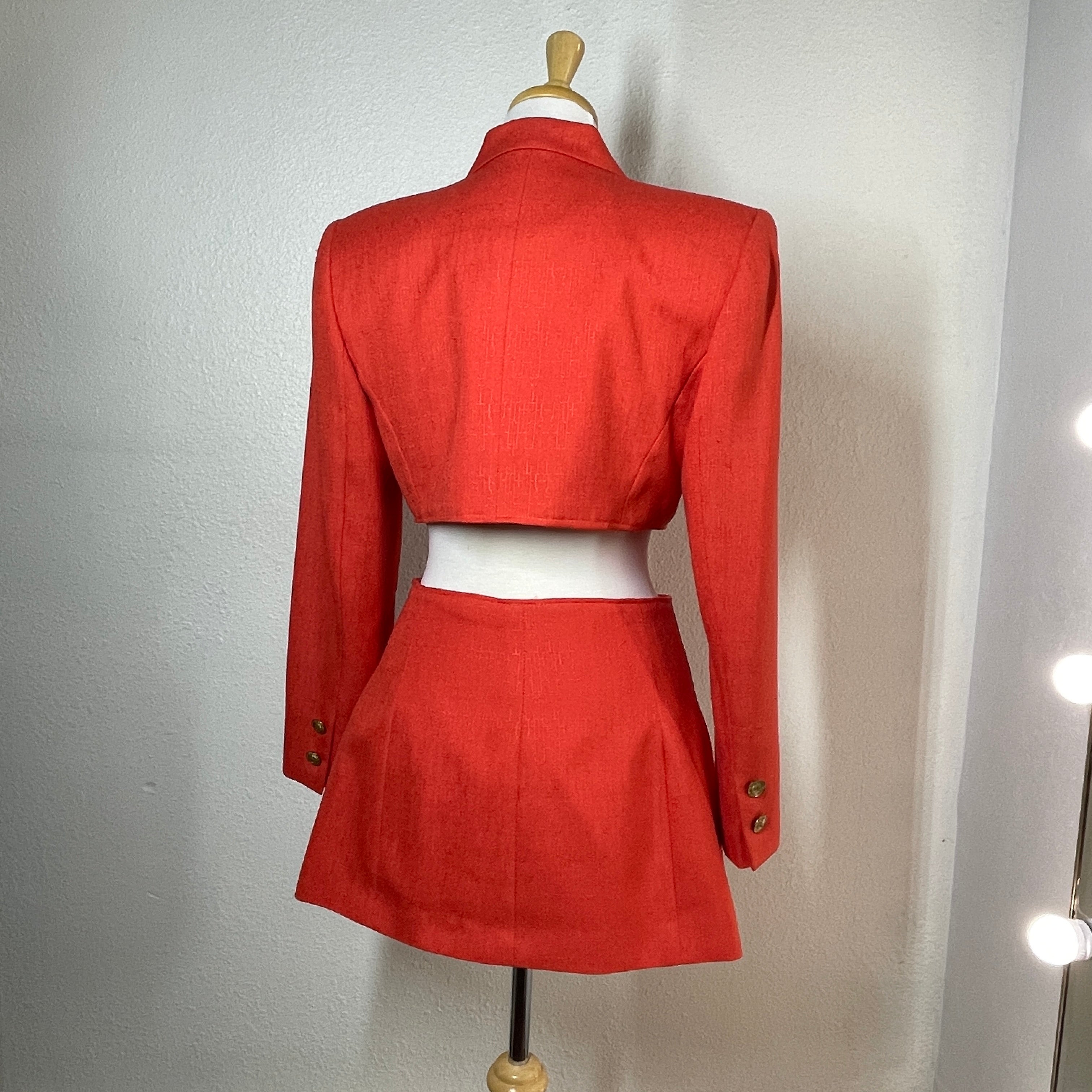 Tangerine Crop Blazer Set